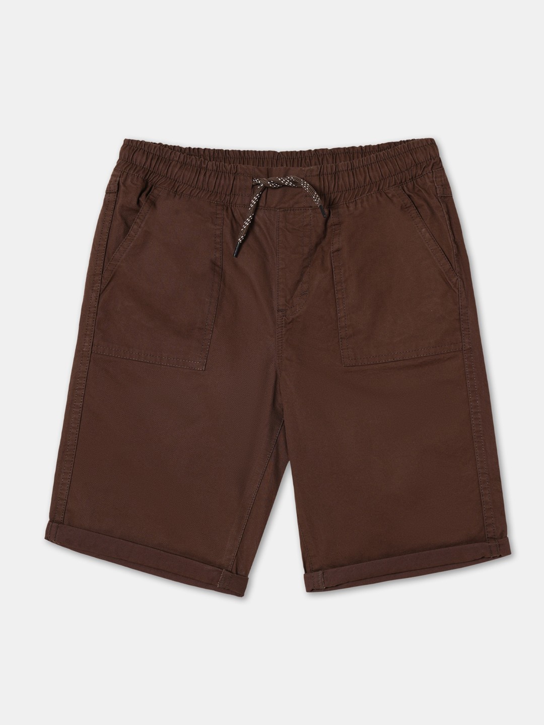 

R&B Boys Mid-Waist Regular Shorts, Brown