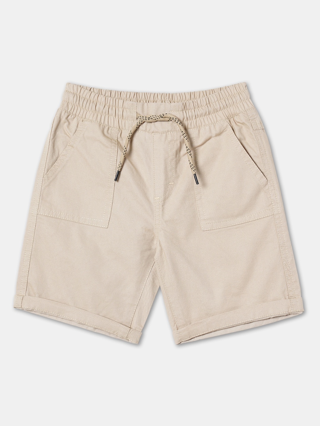 

R&B Boys Mid-Waist Regular Shorts, Beige