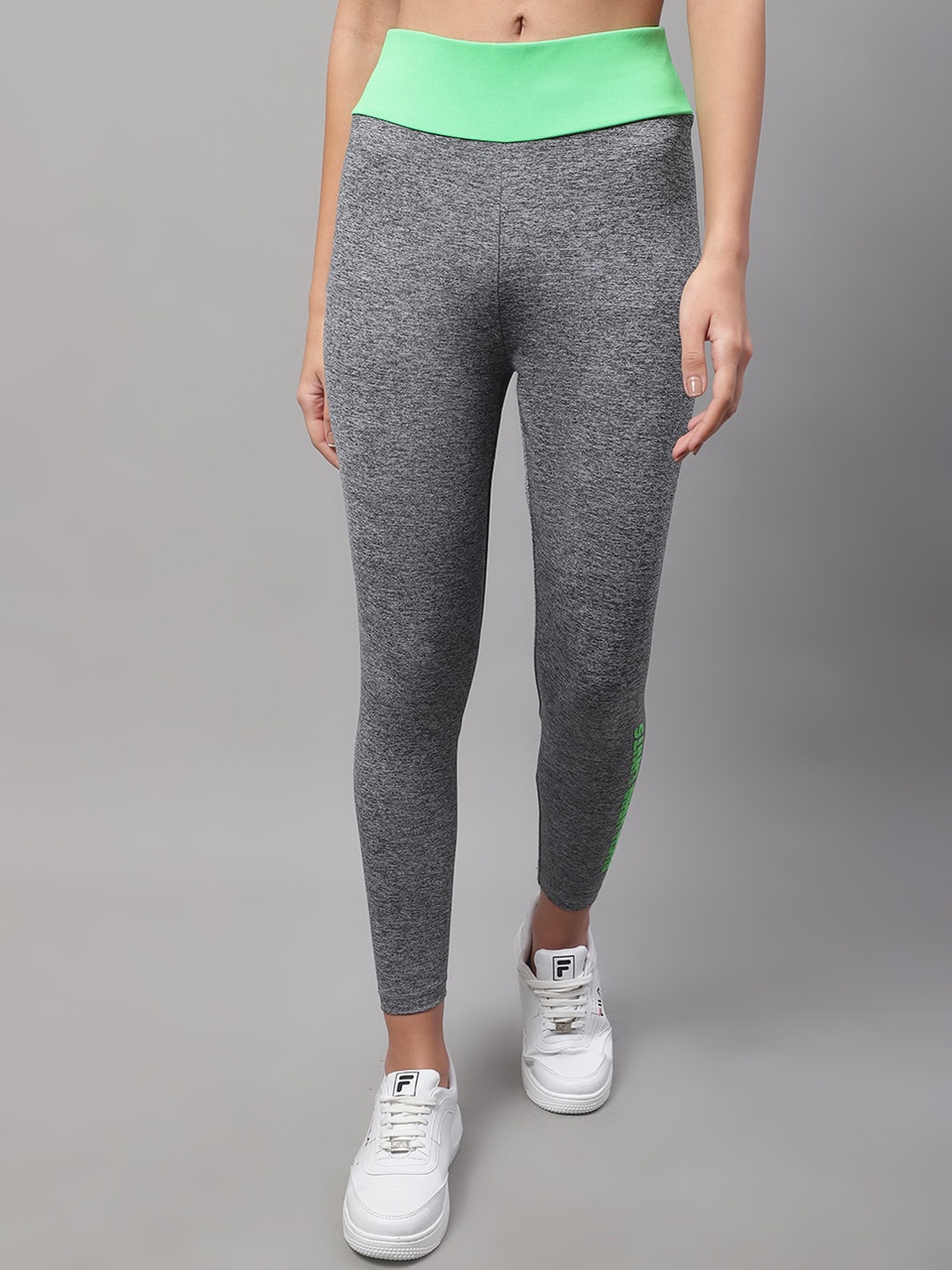 

PERFKT-U Women Stretchable Anti-Odour Ankle-Length Yoga Tight, Grey