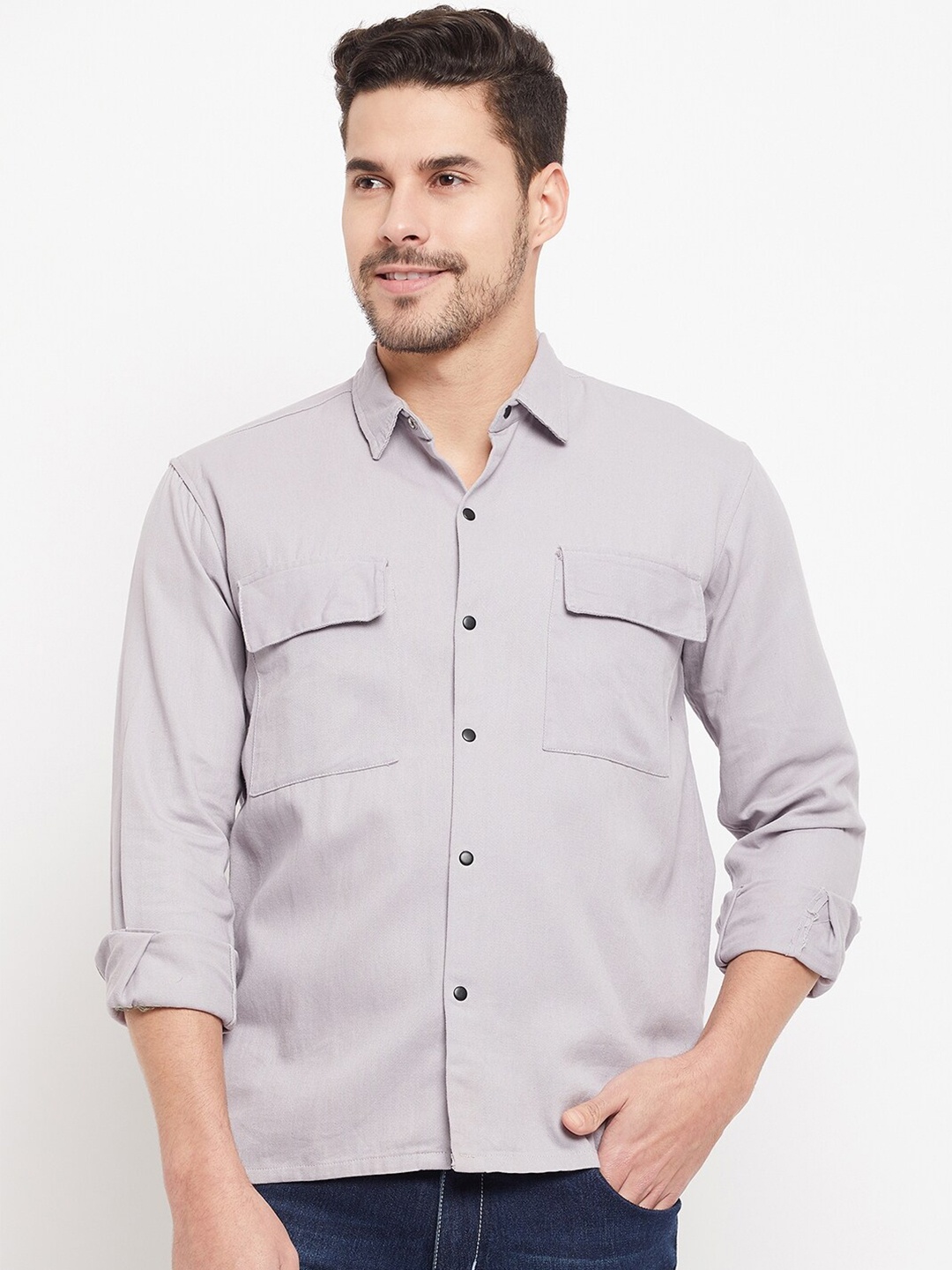 

Camey Denim Casual Shirt, Grey