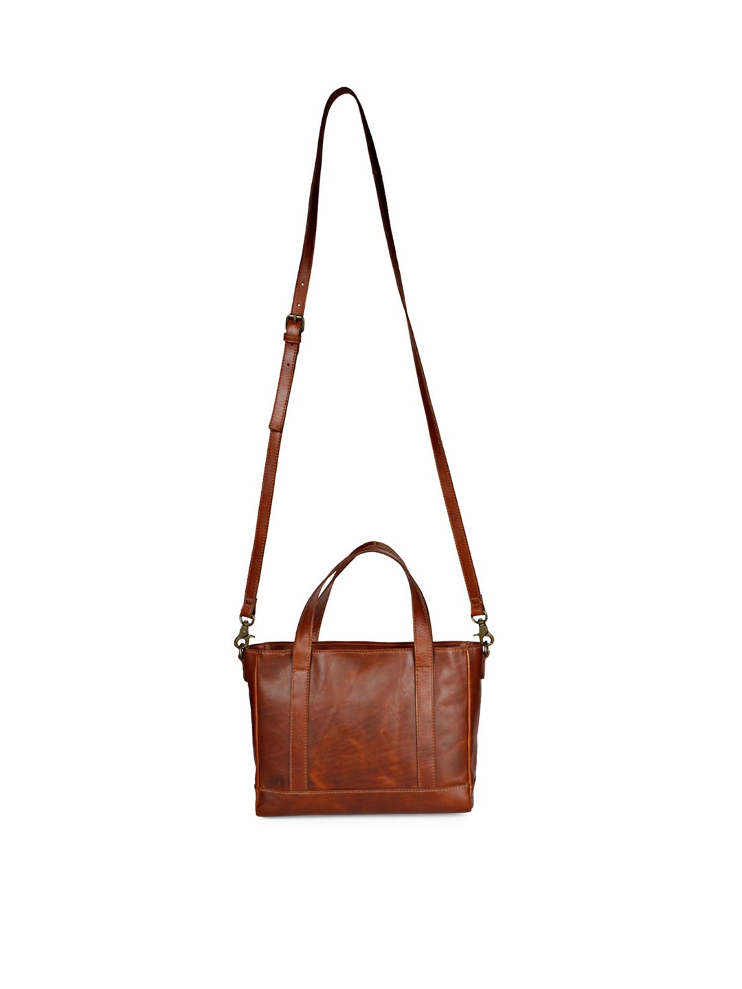 

Saint G Leather Structured Handheld Bag, Tan