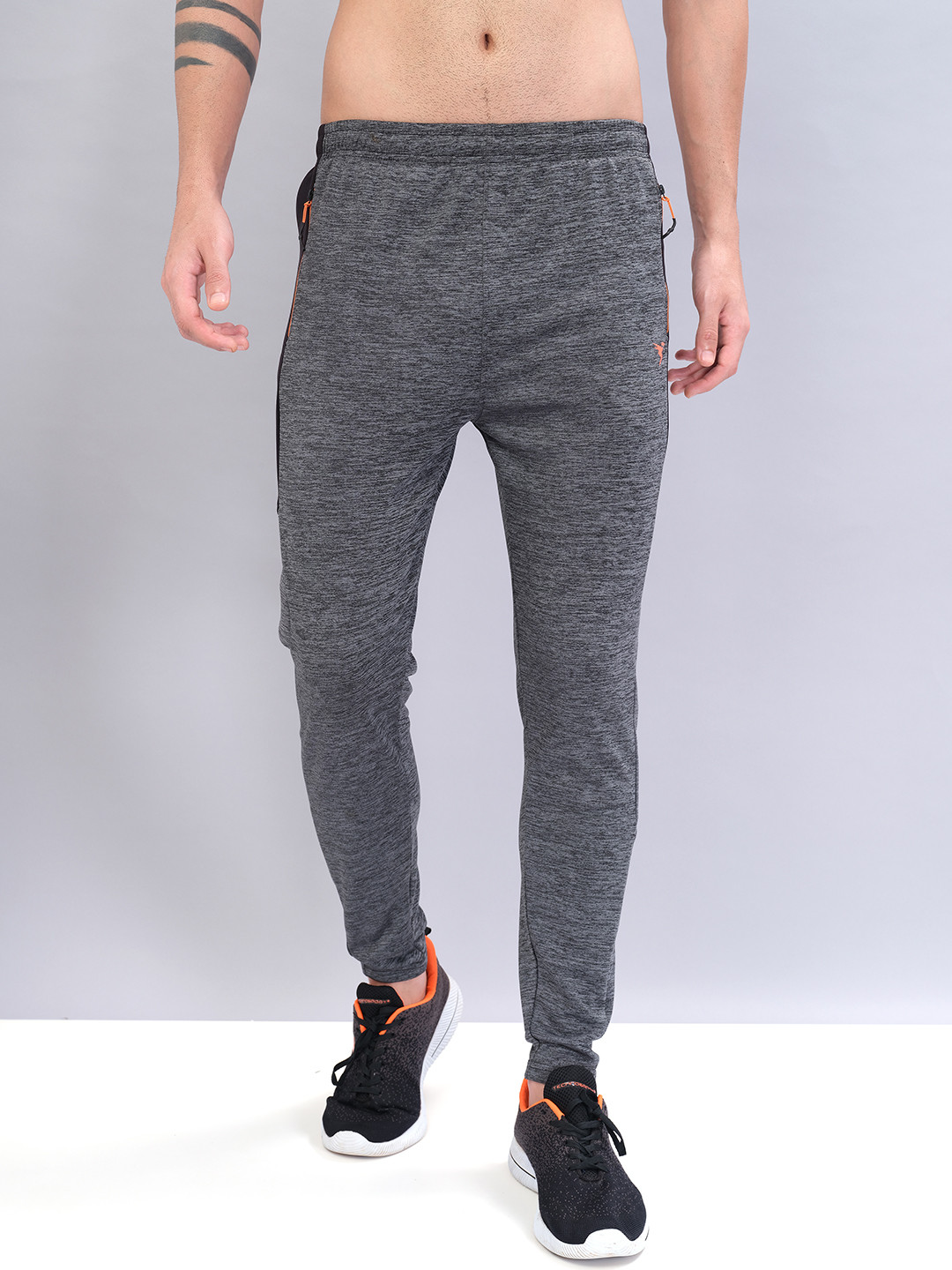 

Technosport Men Mid-Rise Rapid-Dry Track Pant, Grey melange