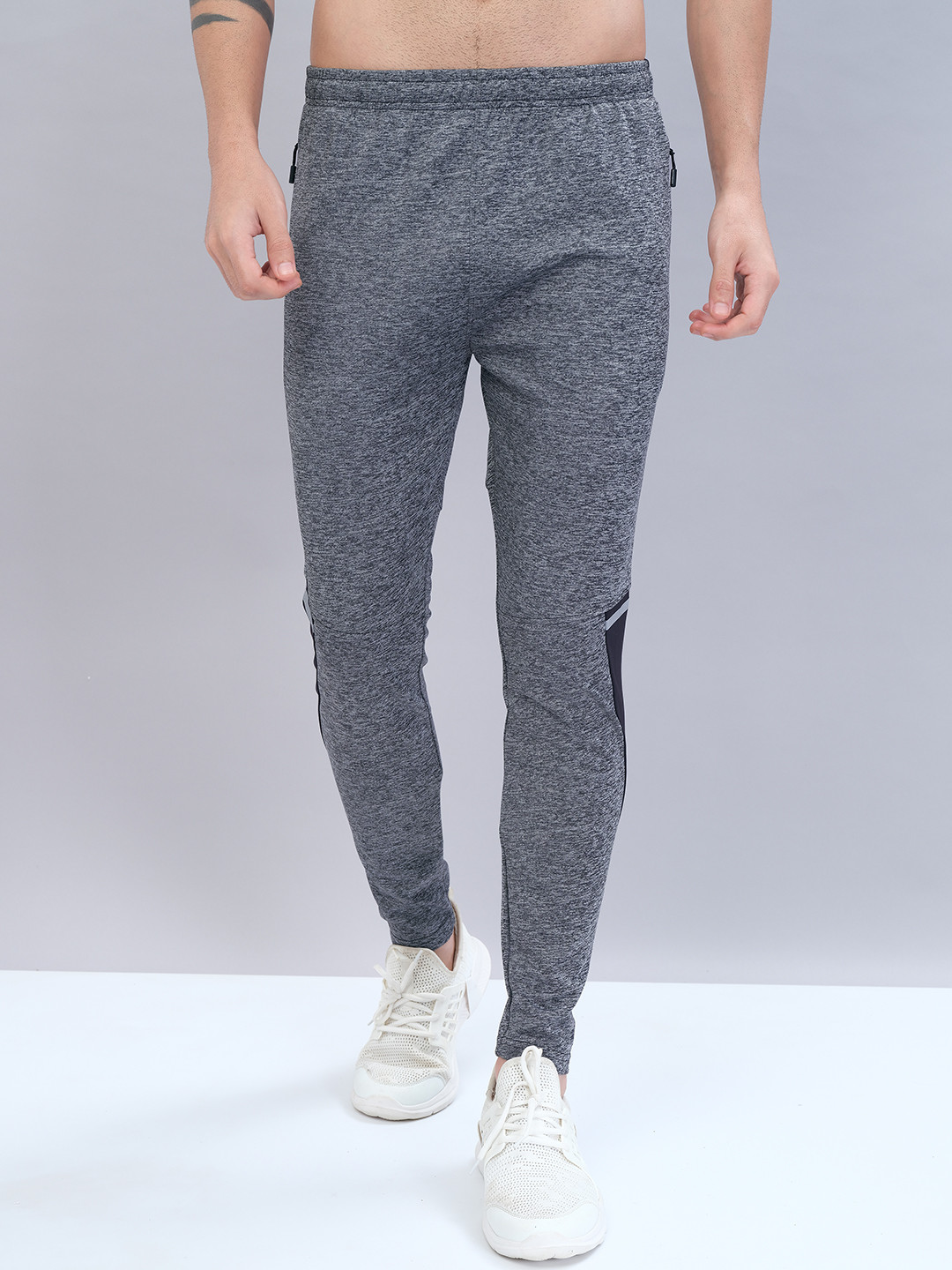 

Technosport Men Self Design Mid-Rise Track Pants, Black