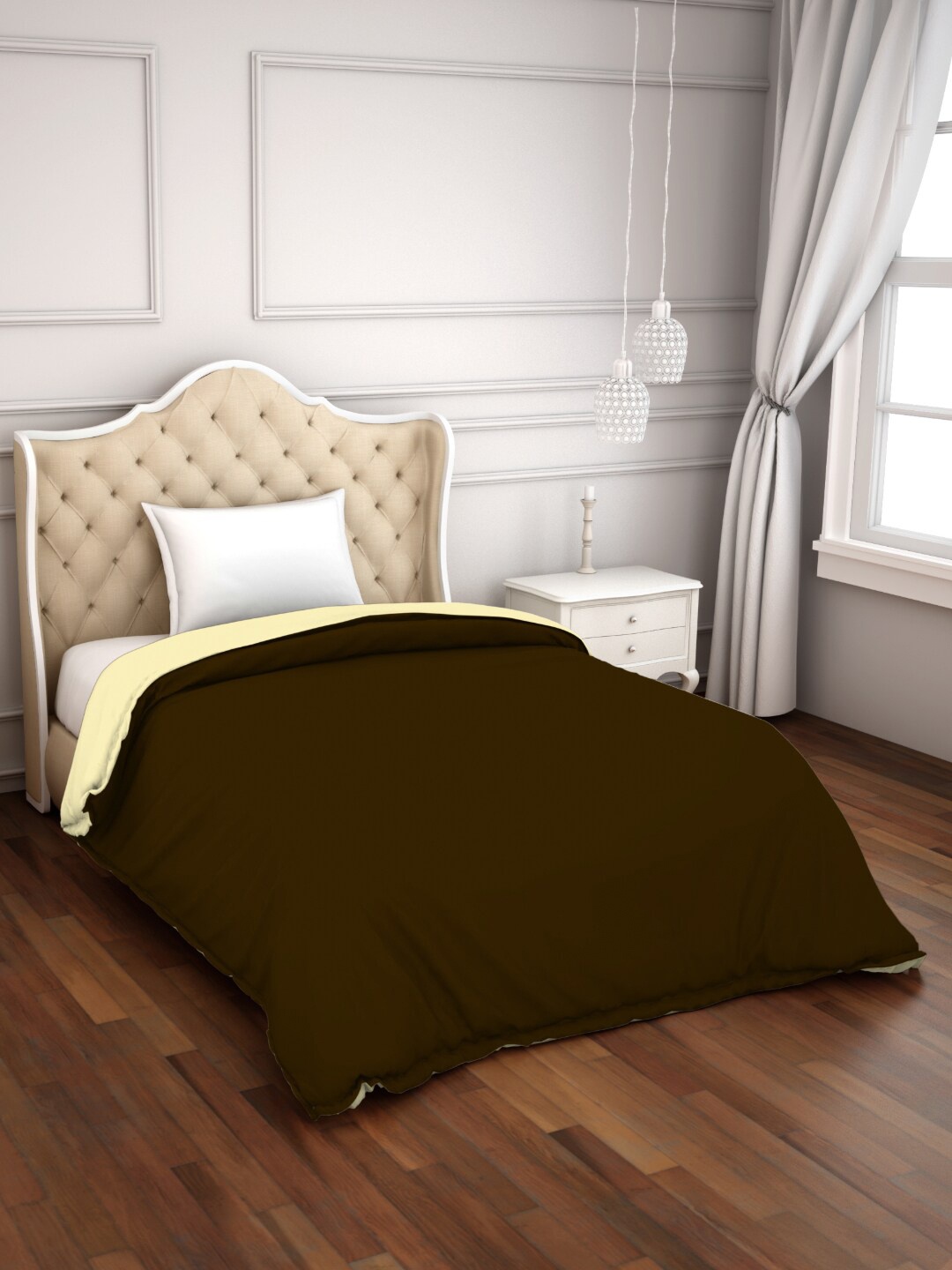 

SPACES Hygro Brown Pure Cotton AC Room 120 GSM Single Bed Quilt