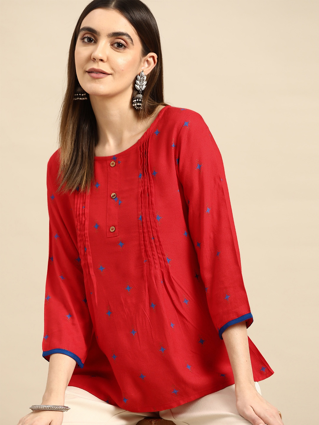 

Anouk Red Printed Kurti
