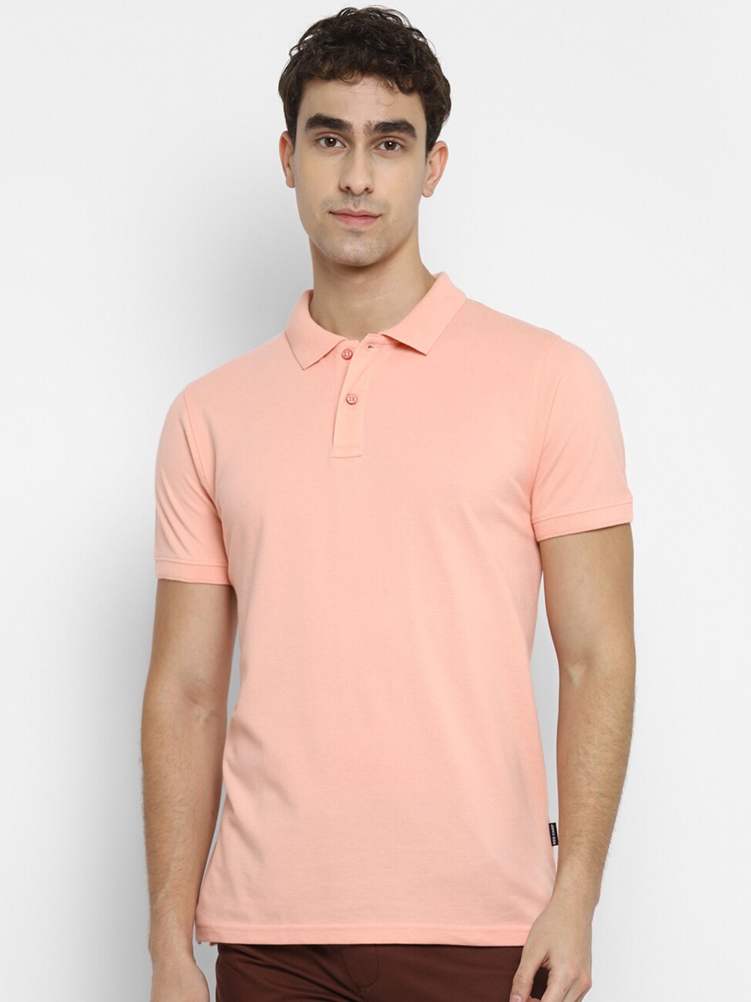

Red Chief Pique Short Sleeve Polo Collar Cotton T-shirt, Peach