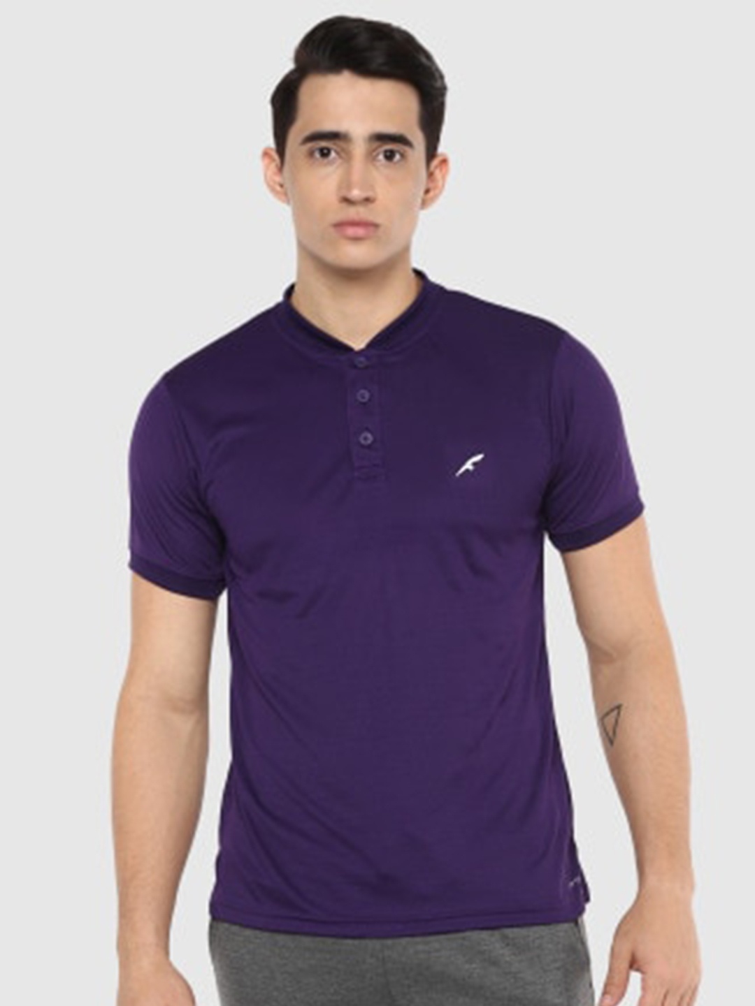

FURO by Red Chief Short Sleeve Henley Neck Sports T-shirt, Purple