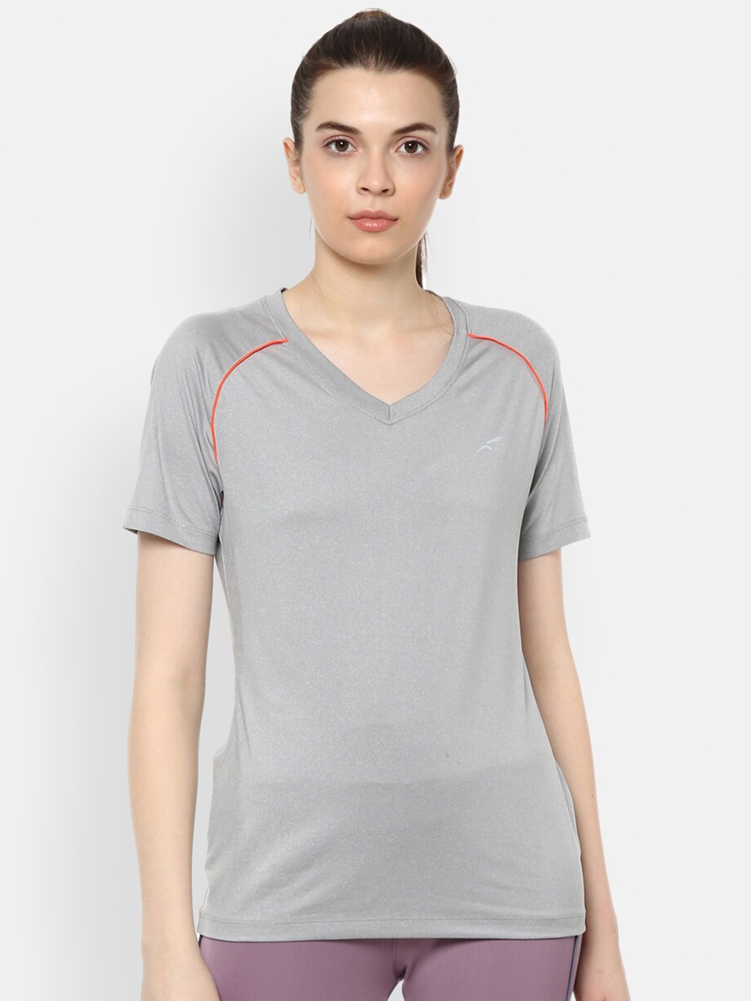 

FURO by Red Chief V-Neck Raglan Sleeves Sports T-shirt, Grey