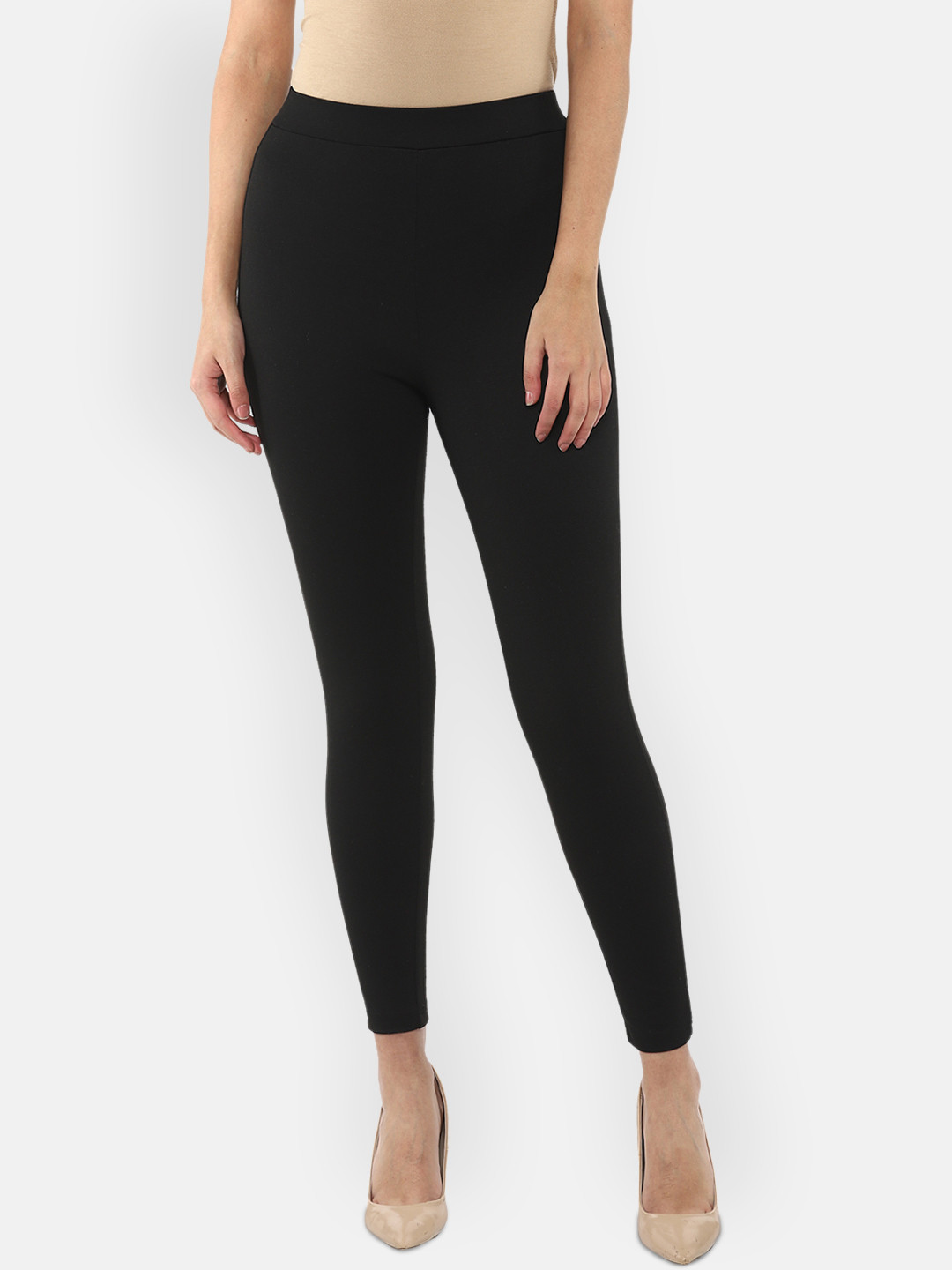 

LAMOURE BY RED CHIEF Women Mid Rise Cotton Slim Fit Ankle Length Leggings, Black
