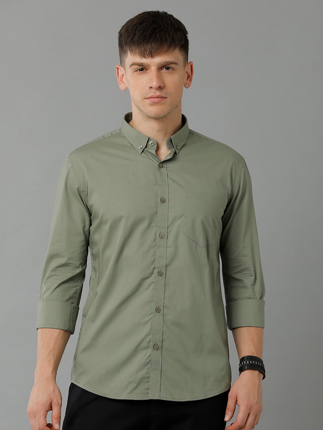 

YOVISH Premium Regular Fit Cotton Casual Shirt, Green