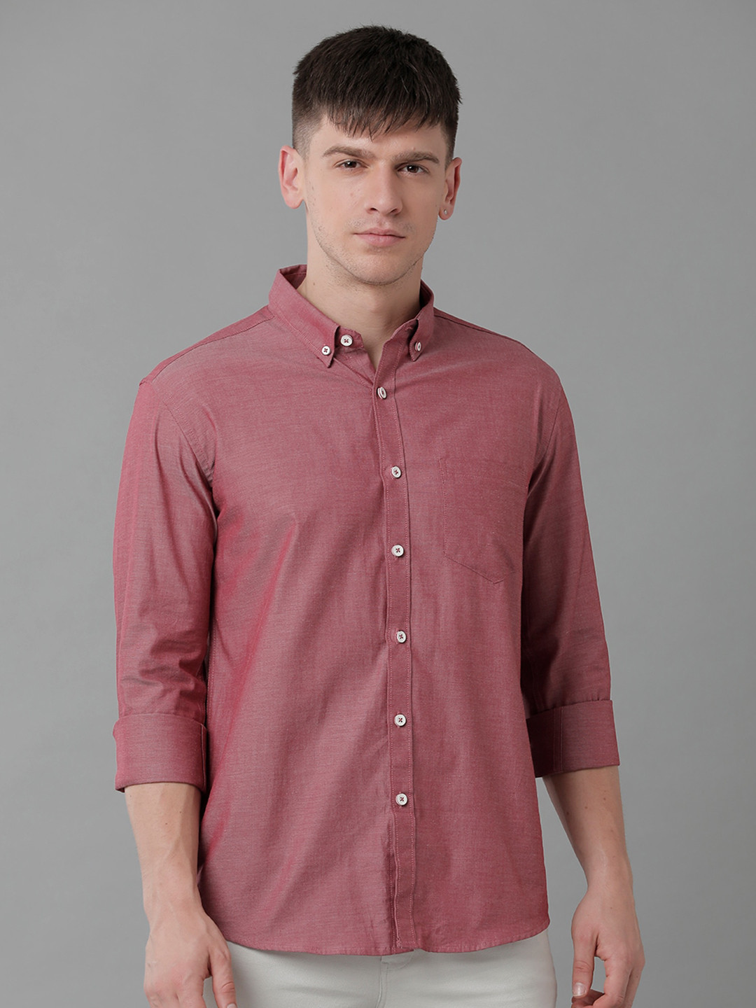 

YOVISH Premium Regular Fit Casual Shirt, Red