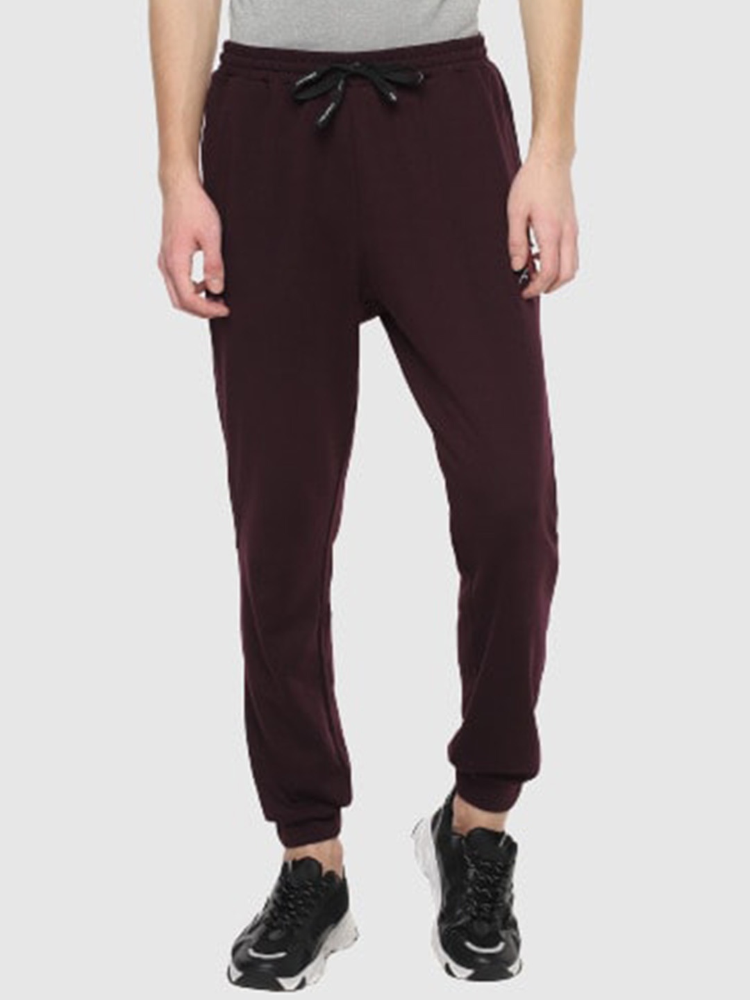 

FURO by Red Chief Men Mid-Rise Cotton Joggers, Maroon