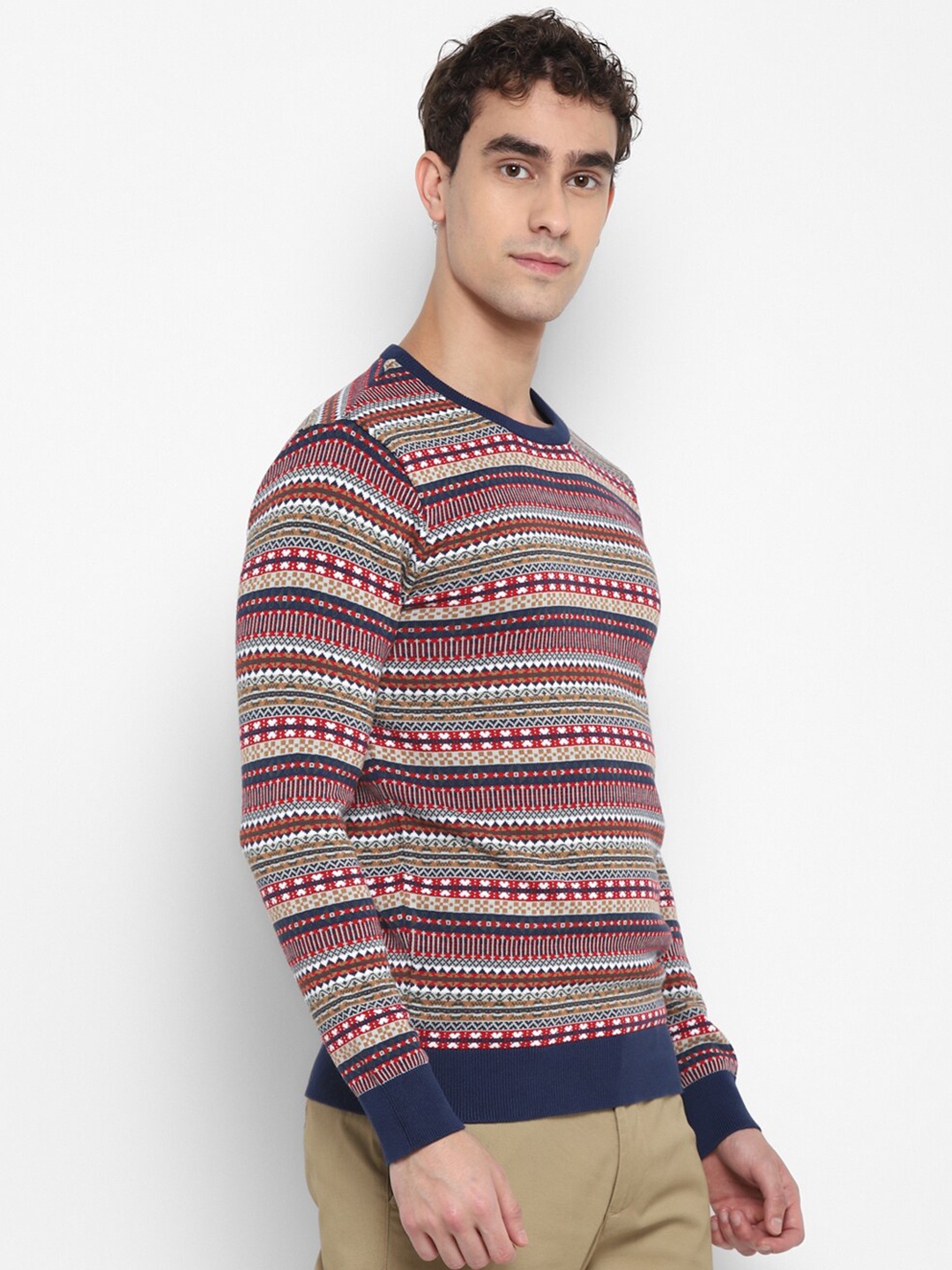 

Red Chief Fair Isle Printed Organic Cotton Pullover Sweater, Navy blue