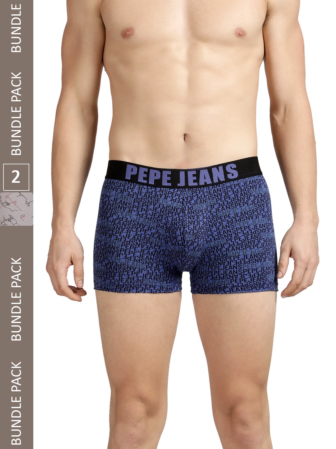 

Pepe Jeans Pack Of 2 Printed Cotton Trunks, Blue