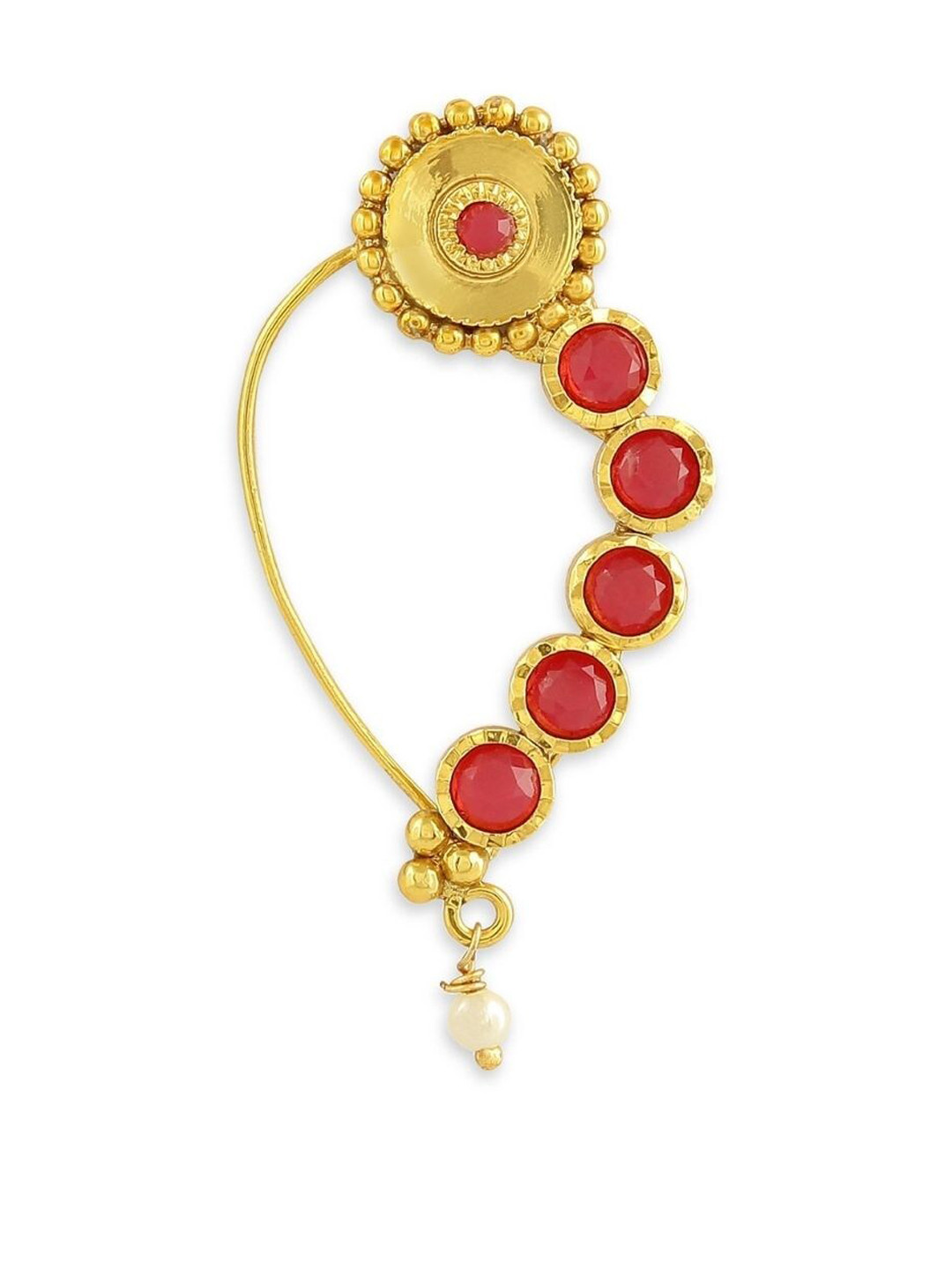 

AccessHer Gold-Plated Stone Studded Floral Design Nath Nosepin