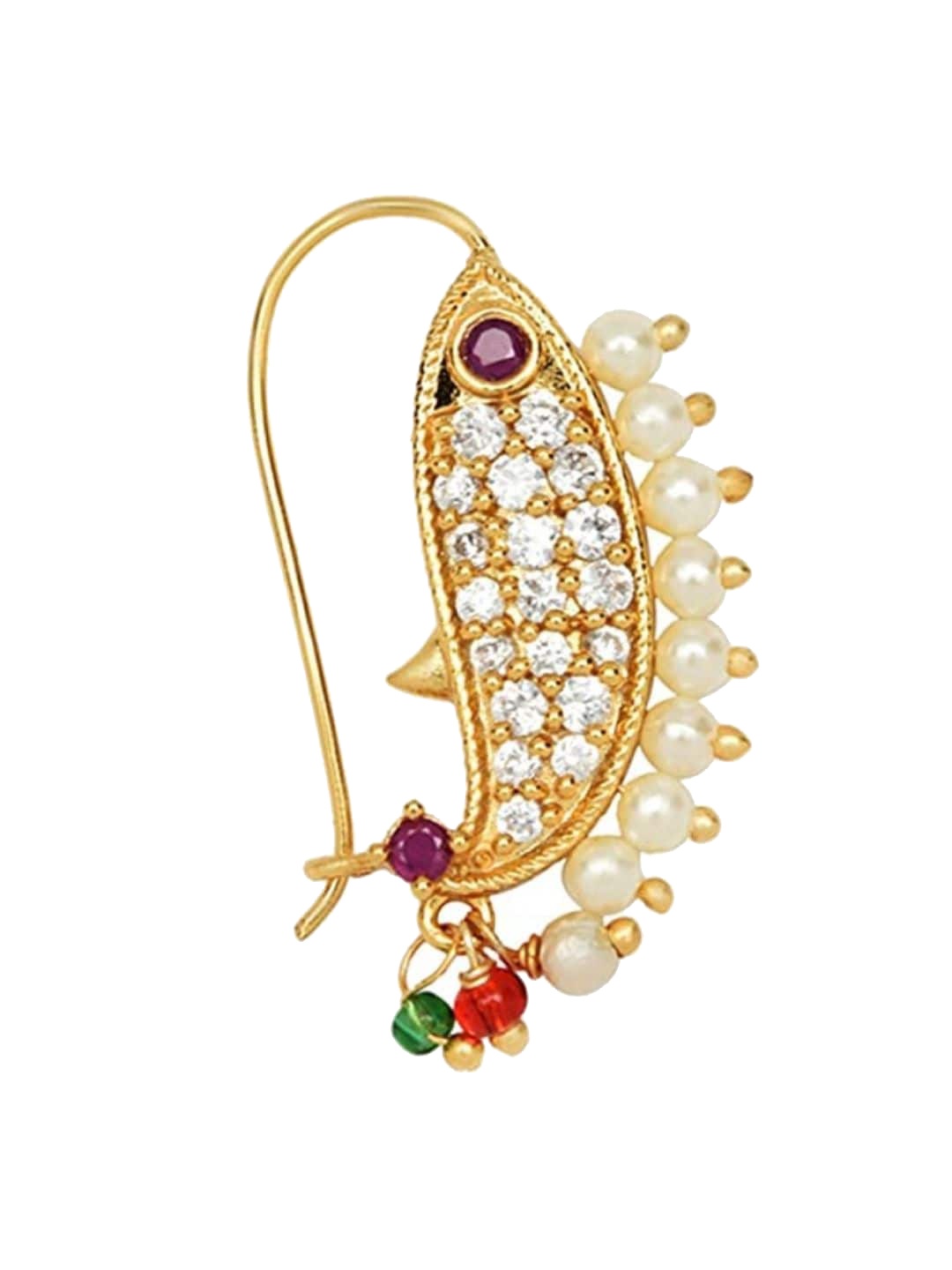 

AccessHer Gold-Plated Stone Studded Nath