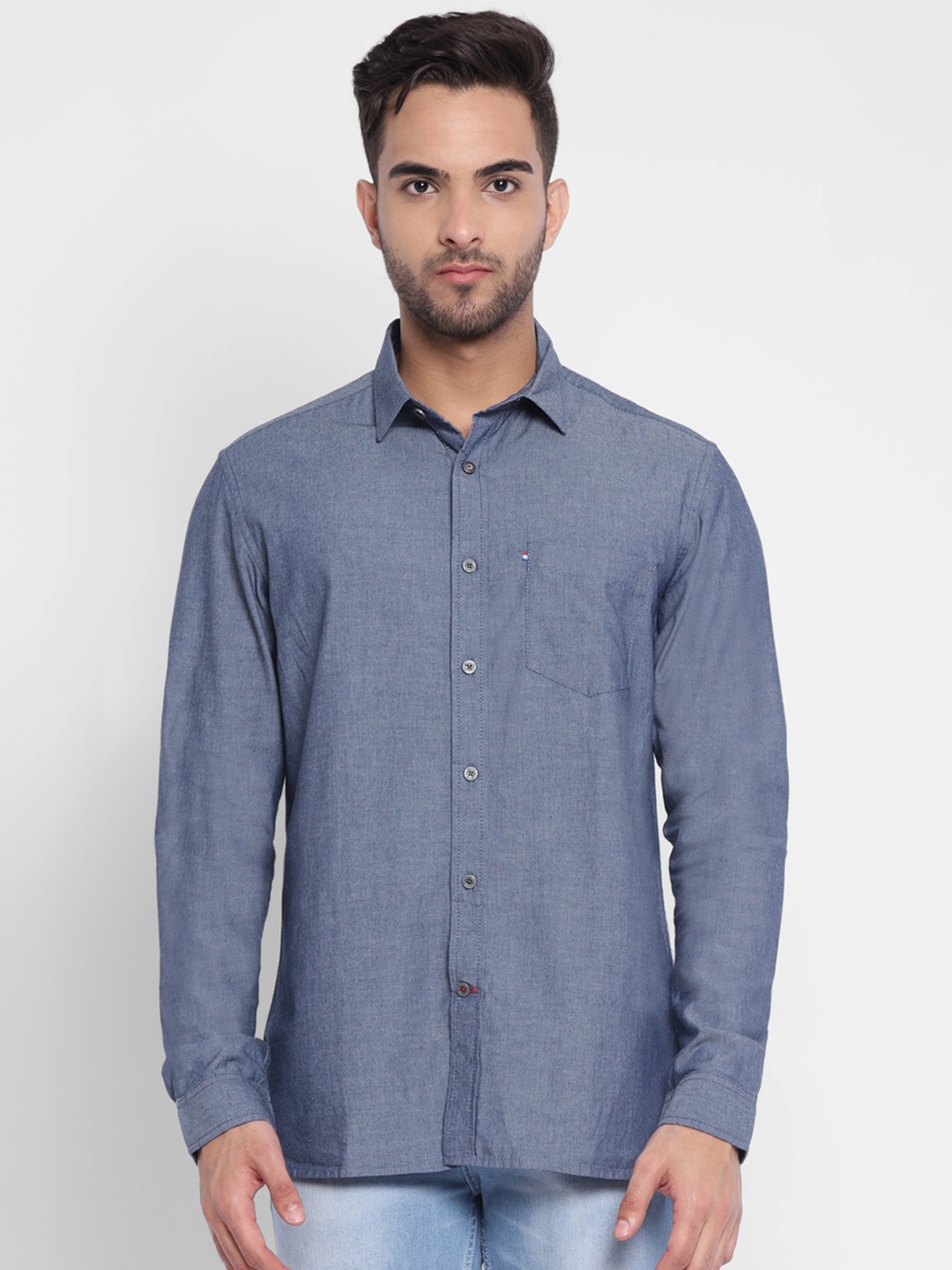 

Red Chief Slim Fit Cotton Casual Shirt, Blue