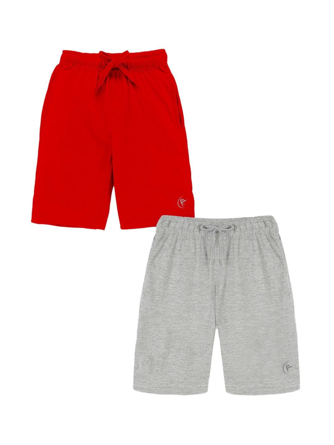 

KiddoPanti Boys Pack Of 2 Pure Cotton Mid-Rise Shorts, Red