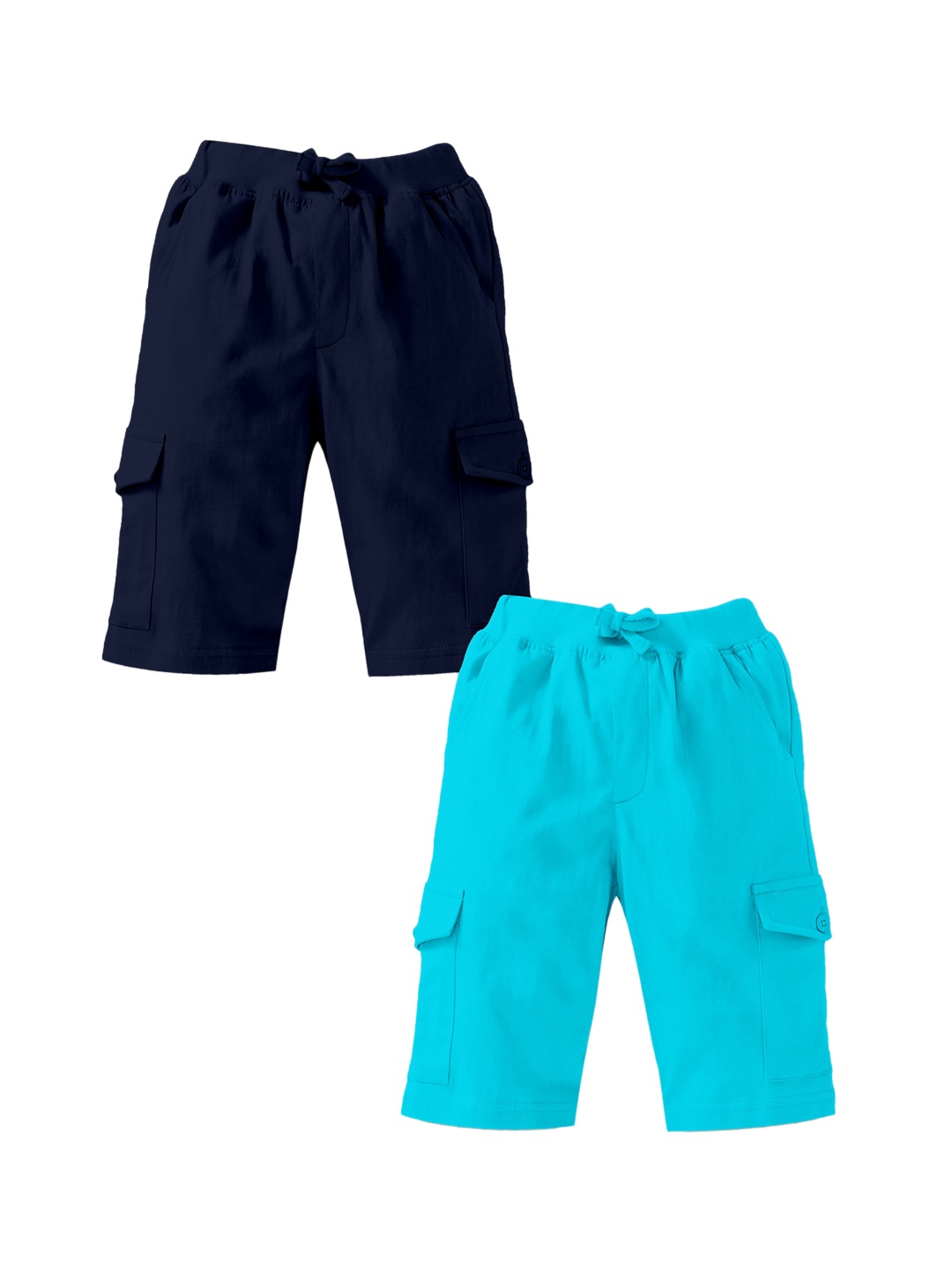 

KiddoPanti Boys Pure Cotton Cargo Shorts, Navy blue