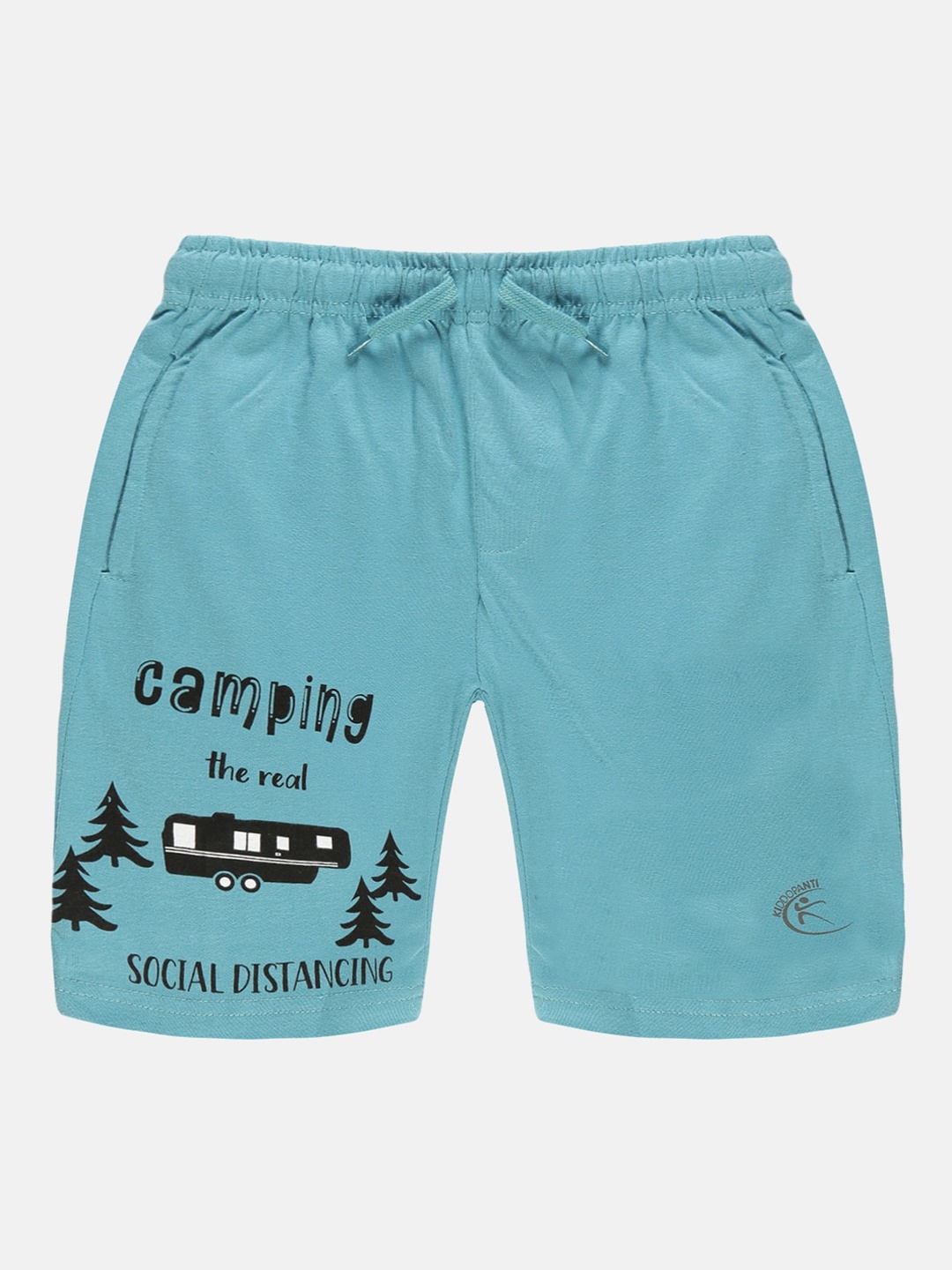

KiddoPanti Boys Typography Printed Pure Cotton Regular Shorts, Blue
