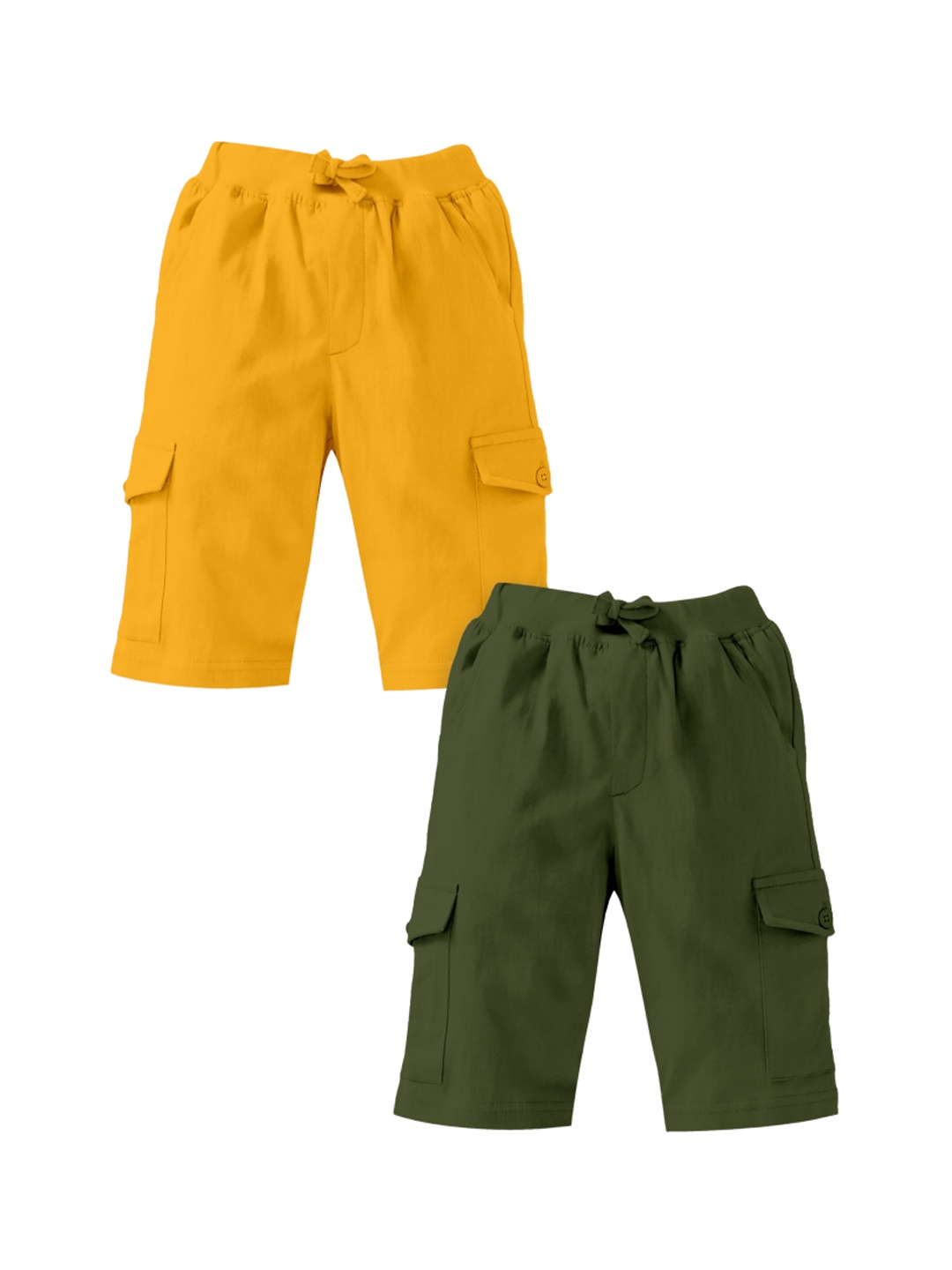 

KiddoPanti Pack Of 2 Boys Cargo Shorts, Mustard