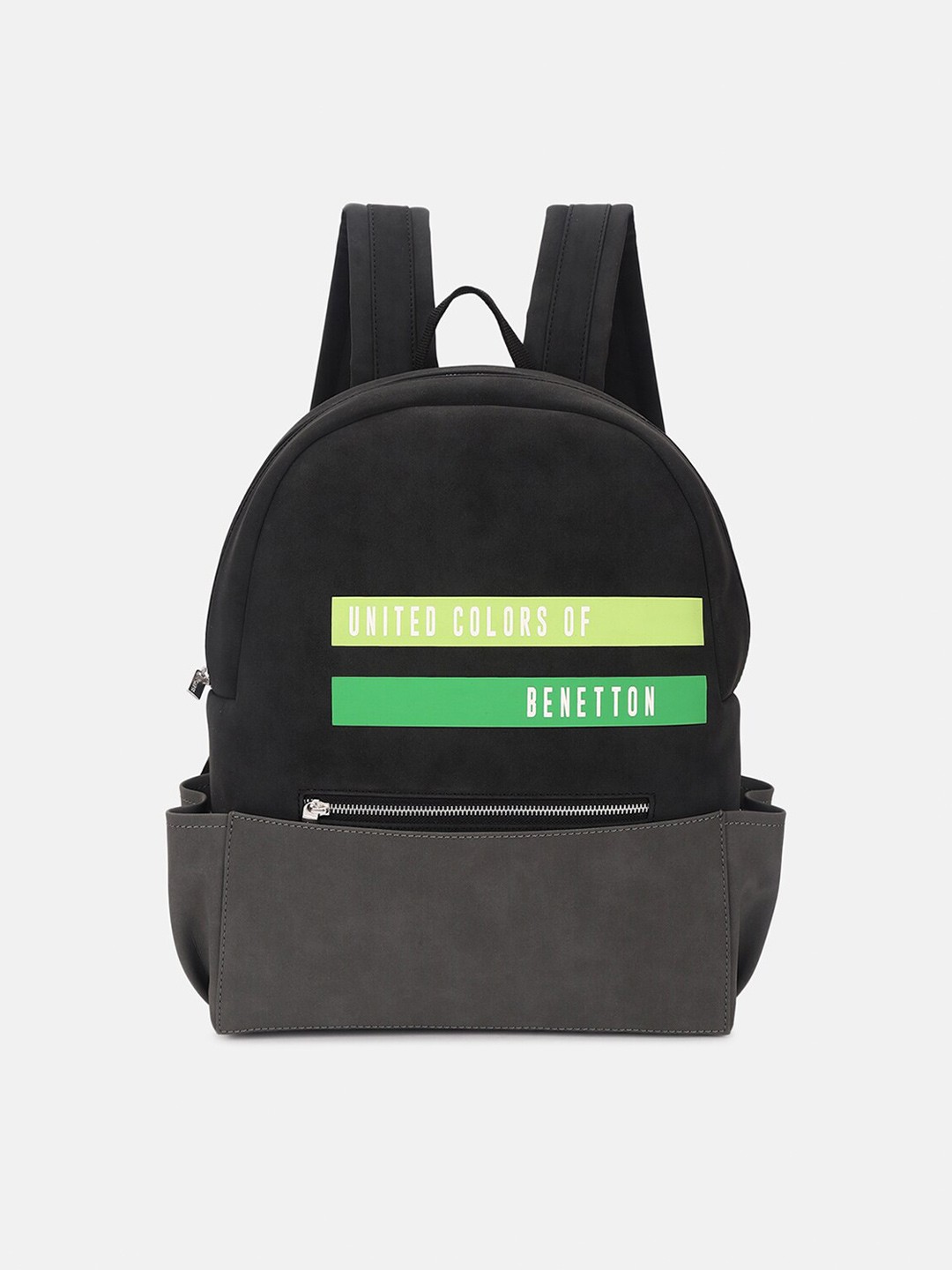 

United Colors of Benetton Men Typography Water Resistance Backpack, Black