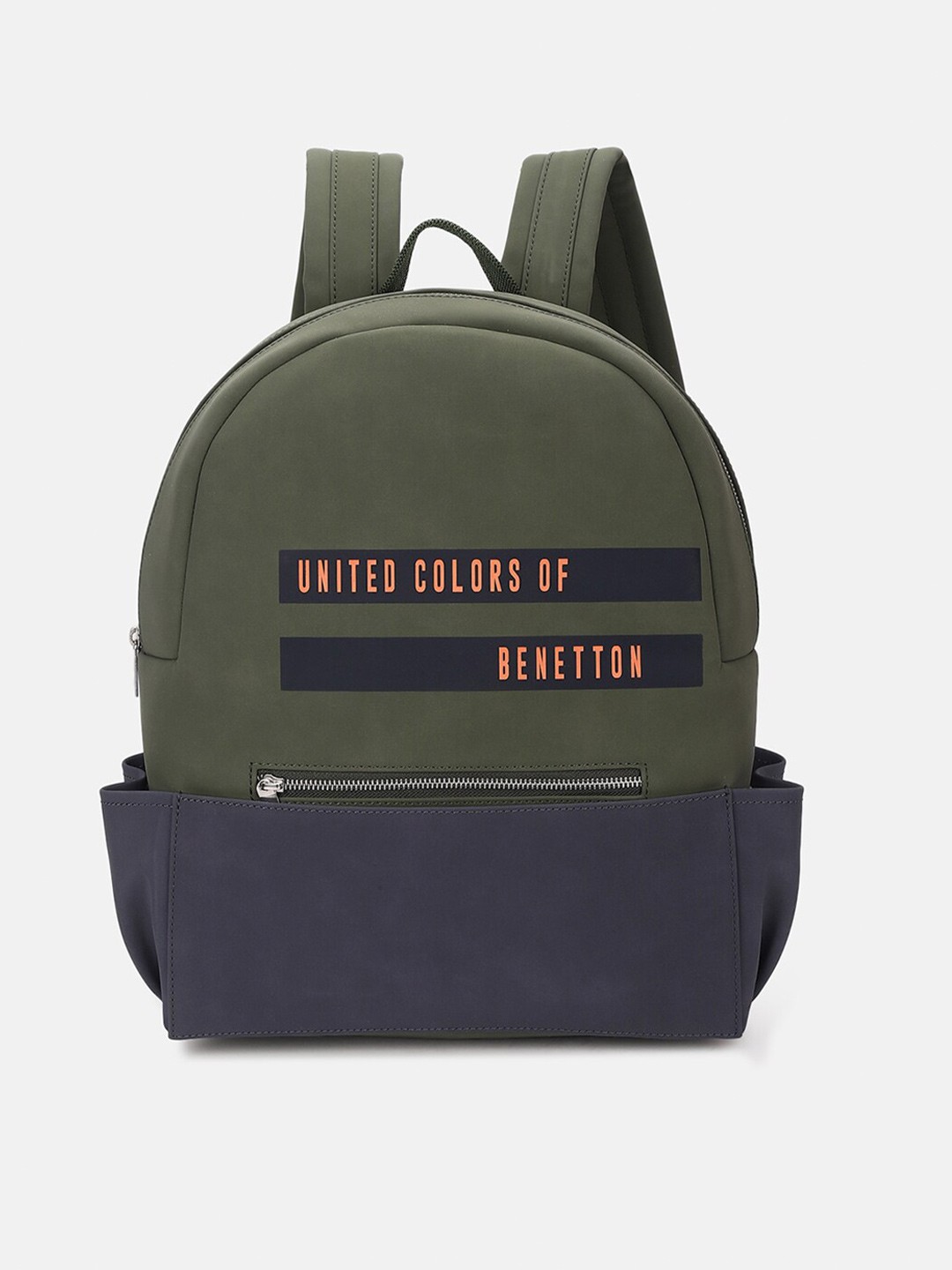 

United Colors of Benetton Men Typography Water Resistance Backpack, Olive