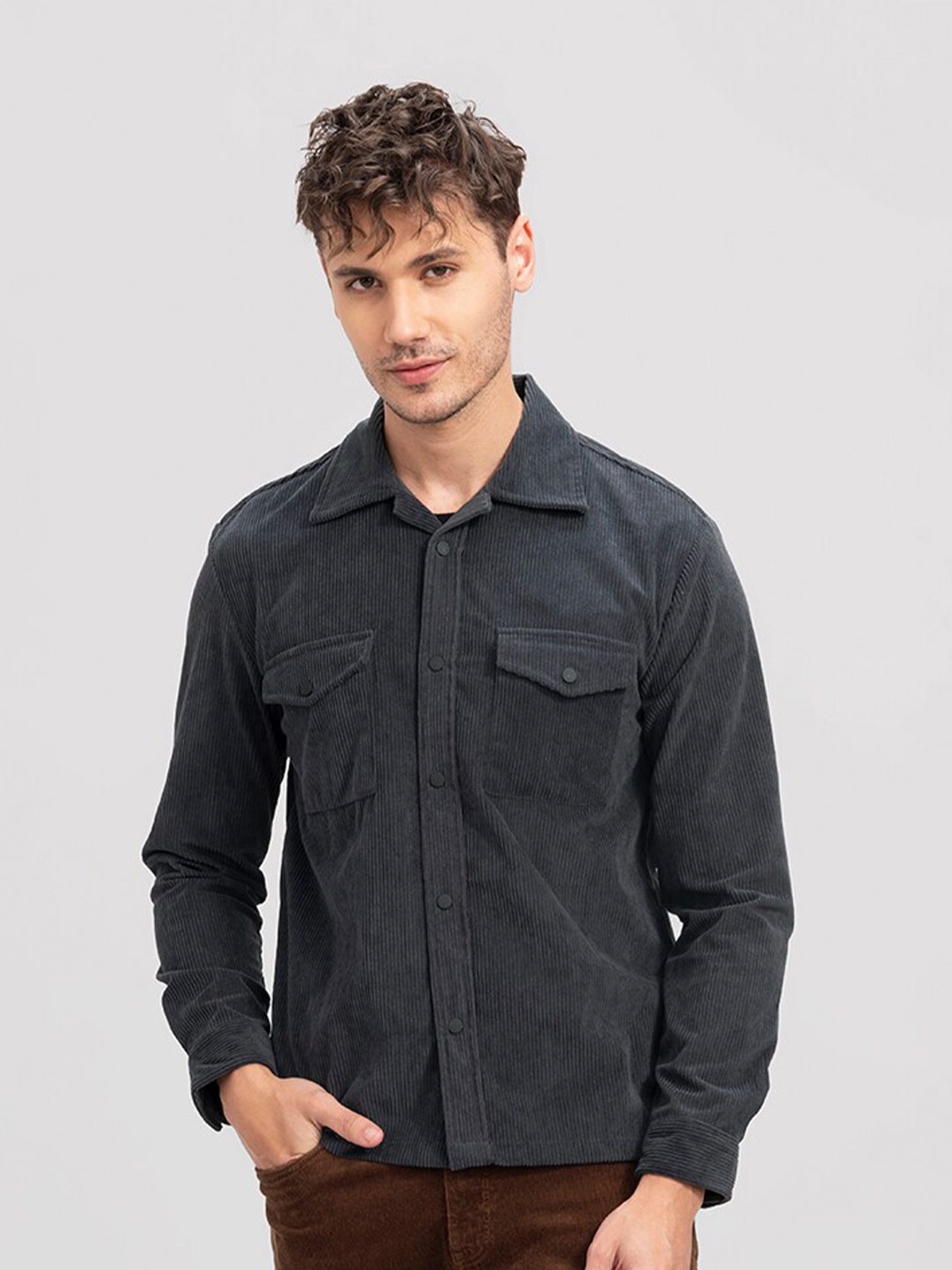 

Snitch Slim Fit Casual Cotton Shirt, Grey