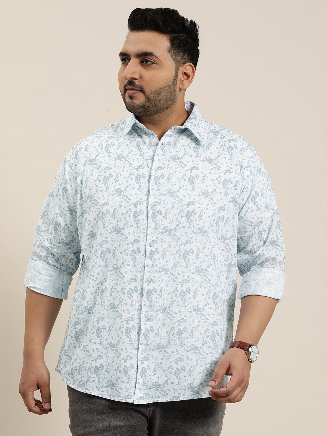 

Sztori Men White Floral Opaque Printed Casual Shirt