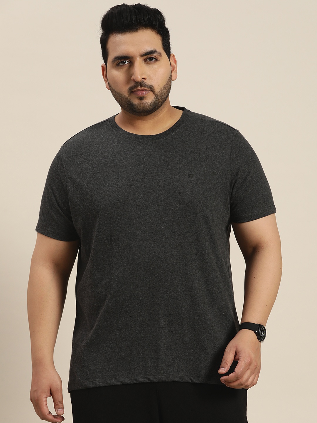 

Sztori Plus Size Applique Detail T-shirt, Charcoal