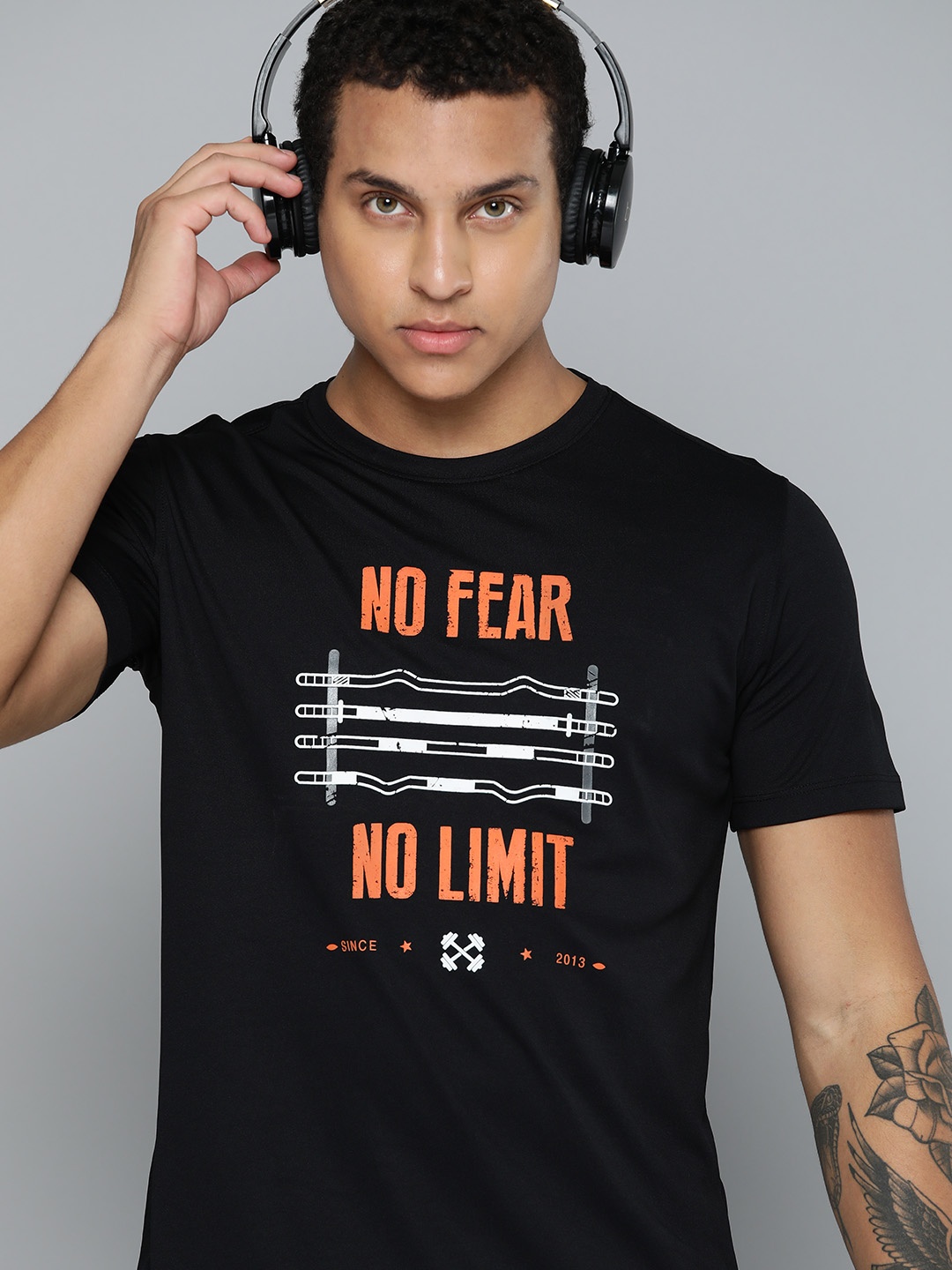 

HRX by Hrithik Roshan Rapid-Dry Printed Training T-shirt, Black
