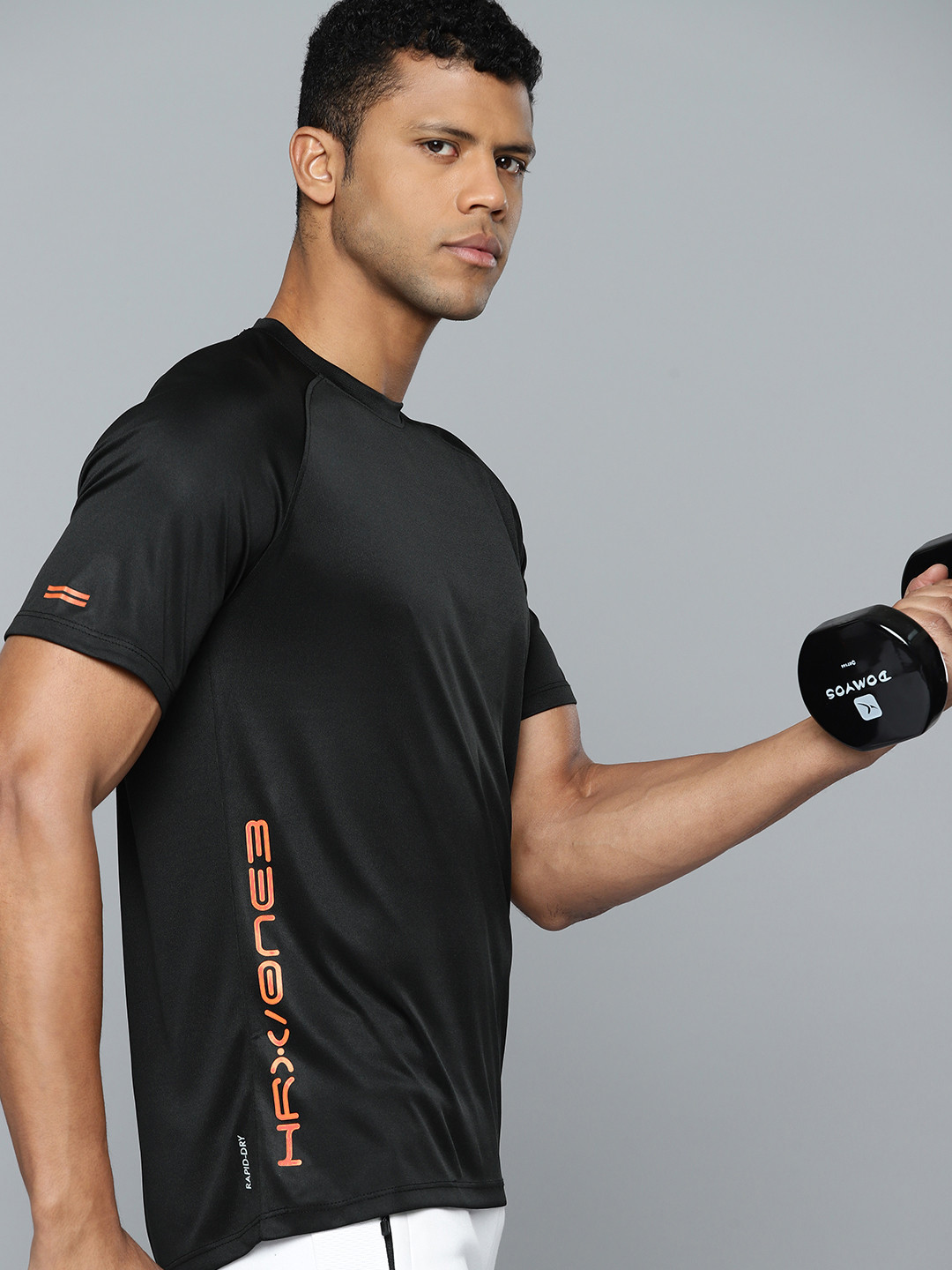 

HRX by Hrithik Roshan Printed Rapid-Dry Training T-shirt, Black