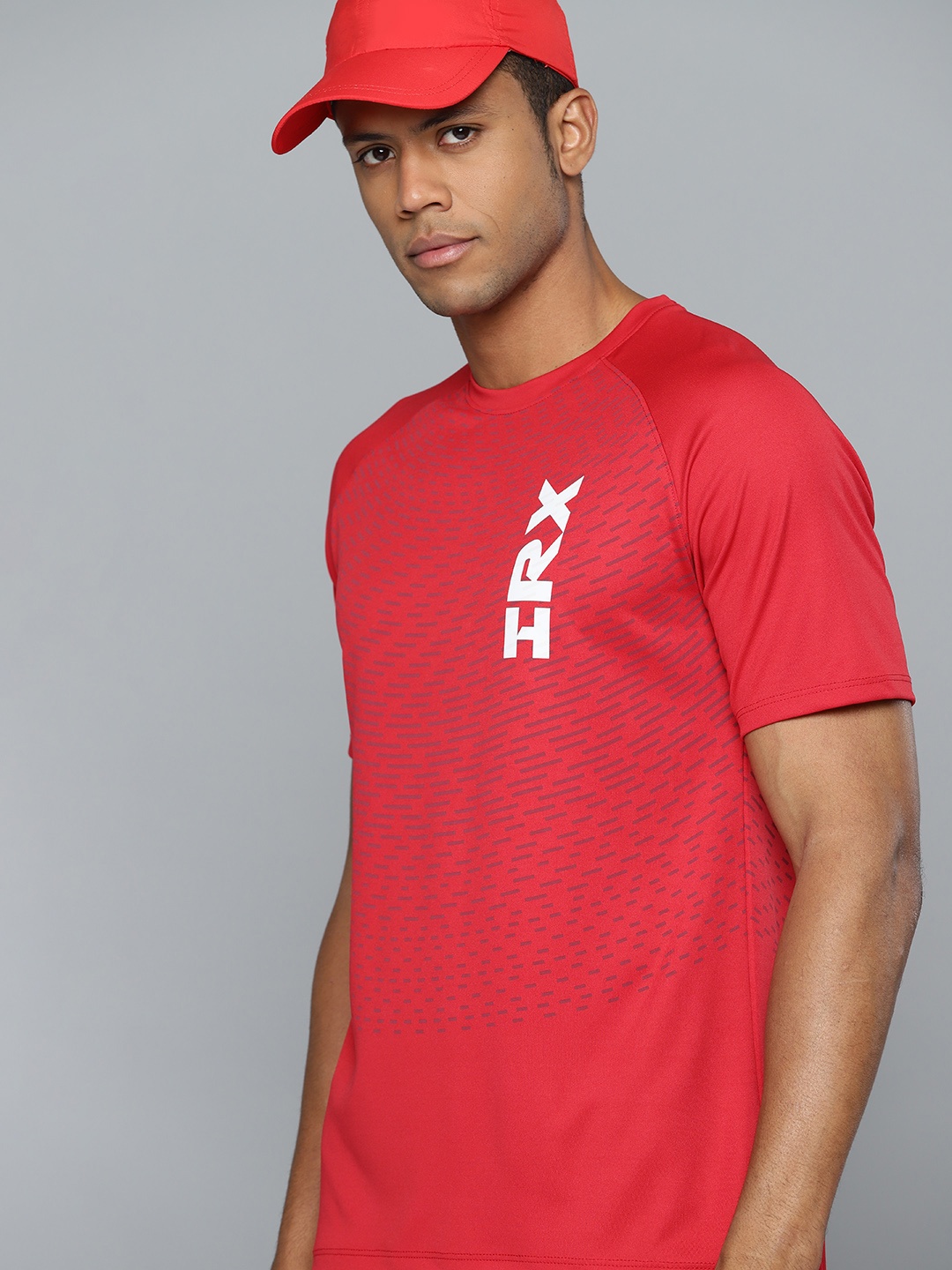 

HRX by Hrithik Roshan Printed Rapid-Dry Training T-shirt, Red