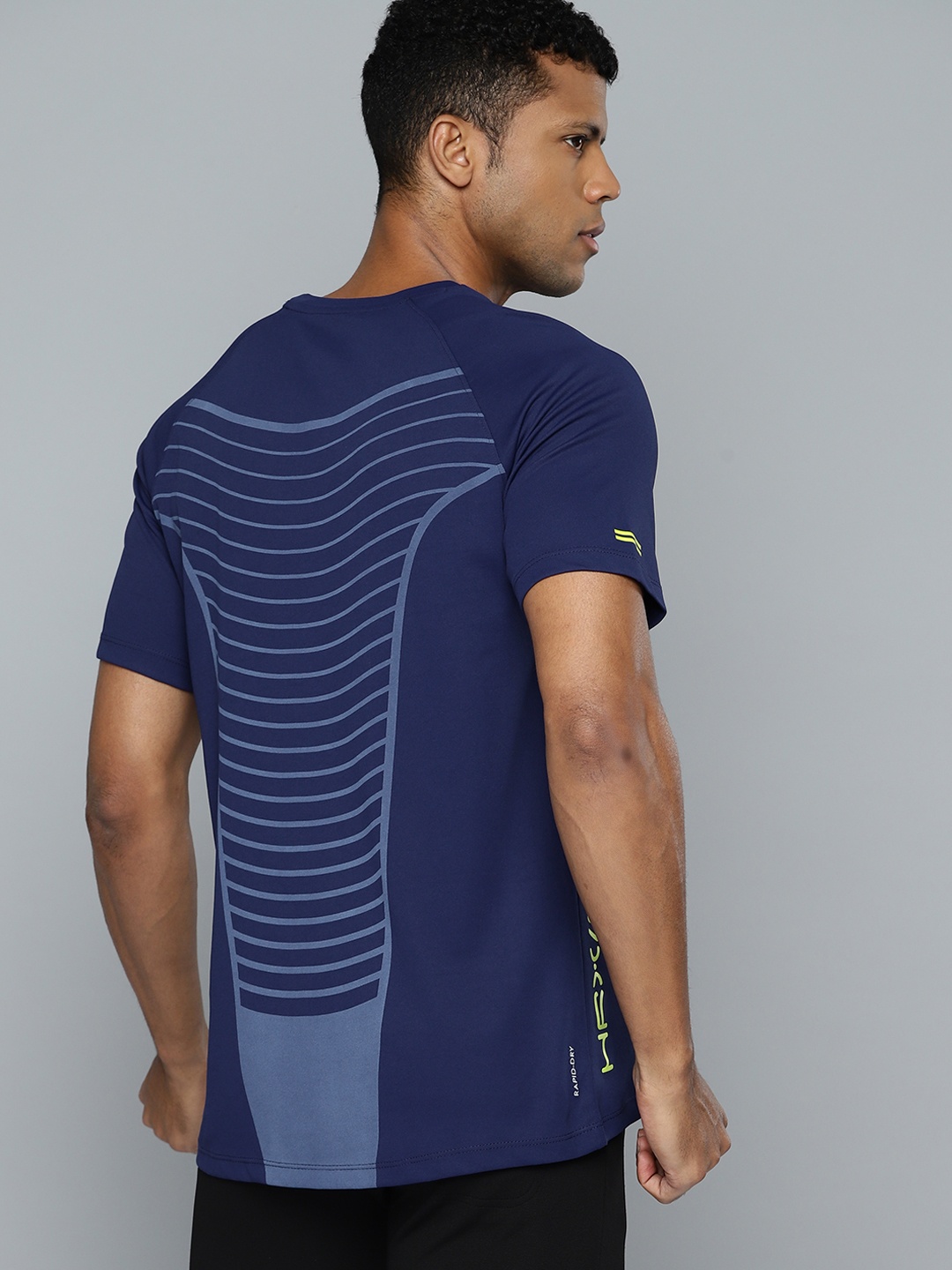 

HRX by Hrithik Roshan Printed Rapid-Dry Training T-shirt, Navy blue
