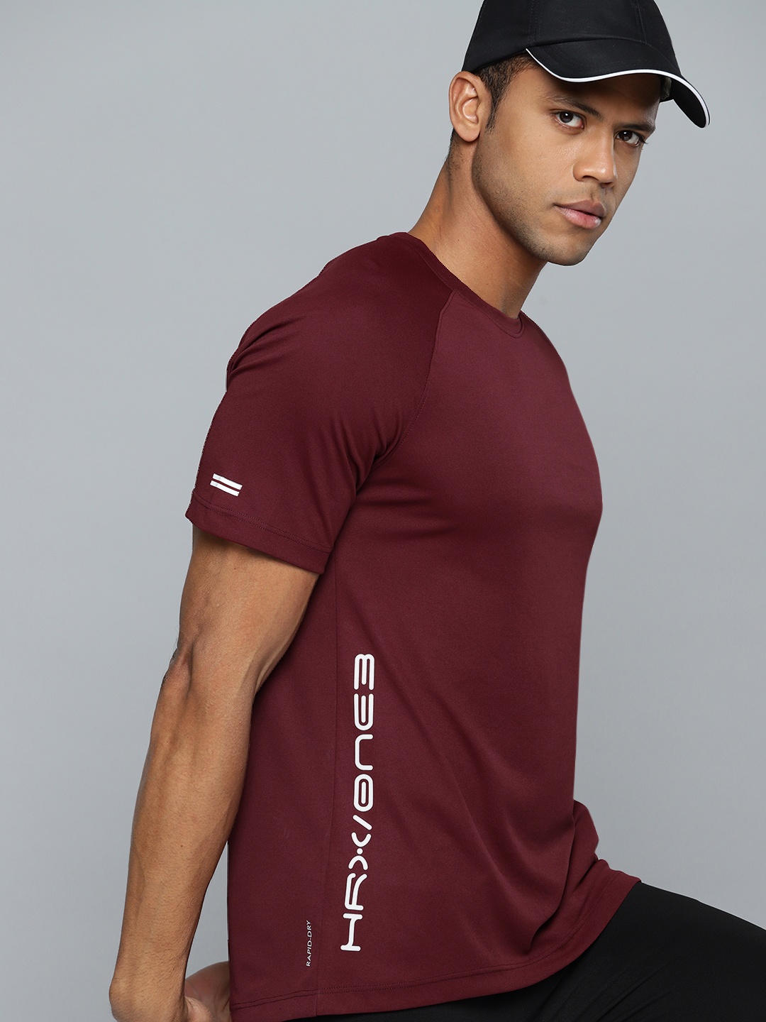 

HRX by Hrithik Roshan Printed Rapid-Dry Training T-shirt, Burgundy