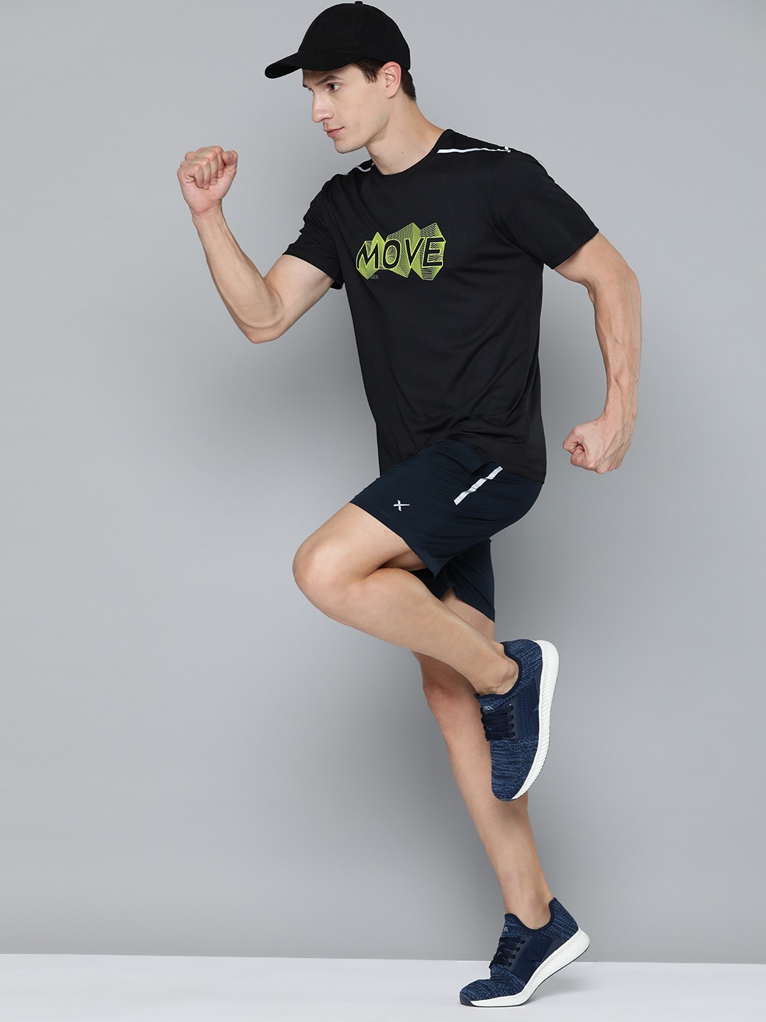 

HRX by Hrithik Roshan Rapid-Dry Printed Running T-shirt, Black