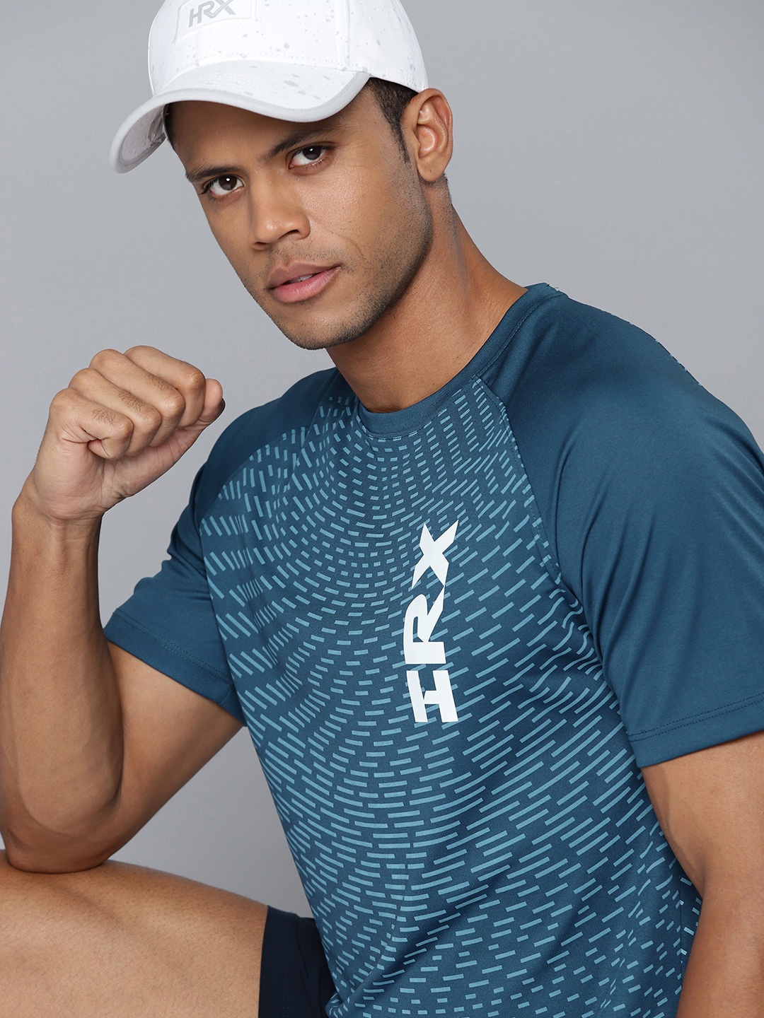 

HRX by Hrithik Roshan Printed Rapid-Dry Training T-shirt, Teal