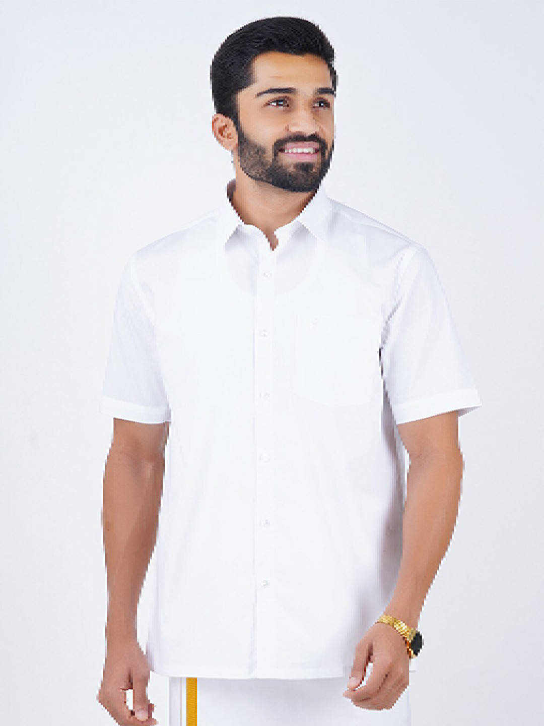 

Ramraj Spread Collar Cotton Casual Shirt, White