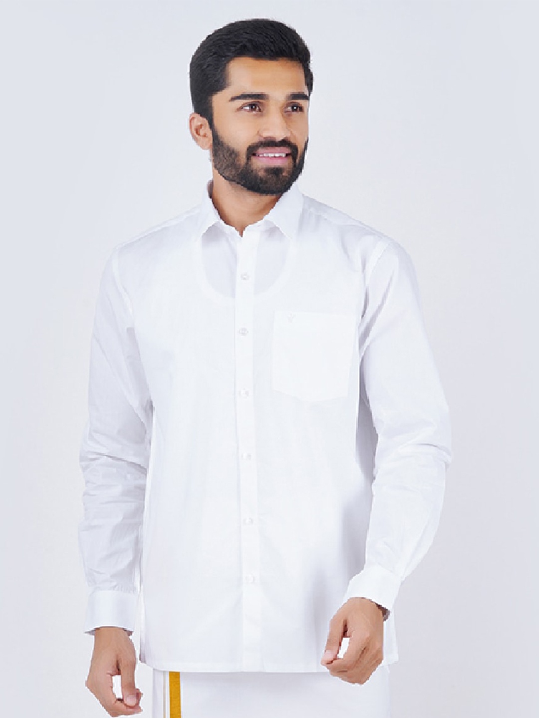 

Ramraj Classic Cotton Ethnic Formal Shirt, White