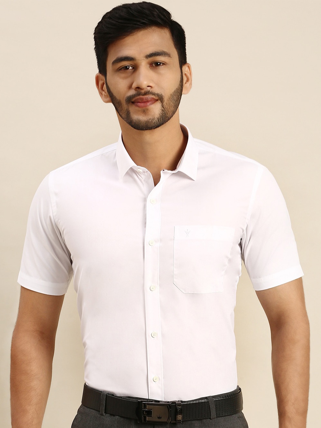 

Ramraj Spread Collar Cotton Formal Shirt, White