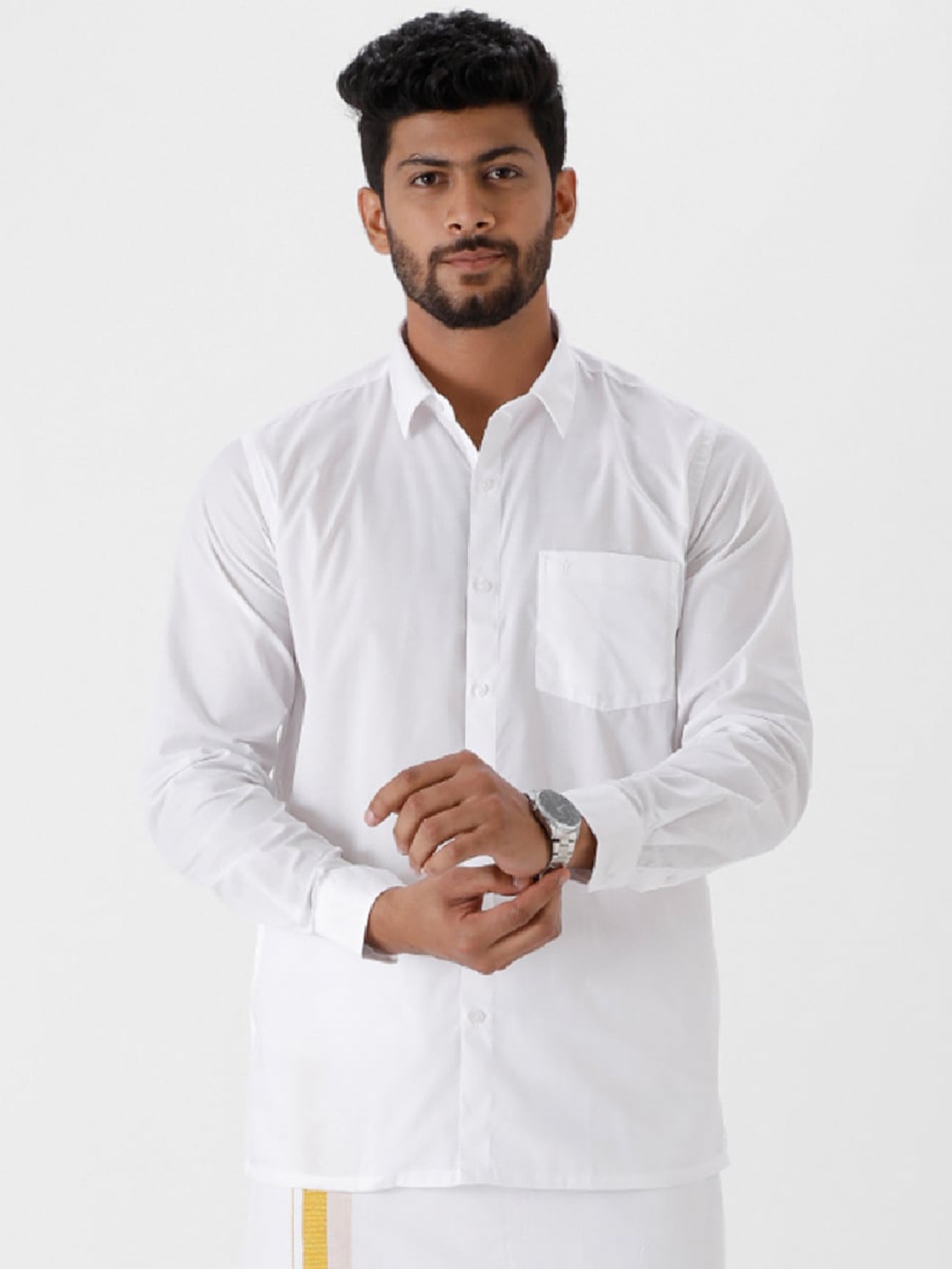 

Ramraj Classic Formal Cotton Shirt, White