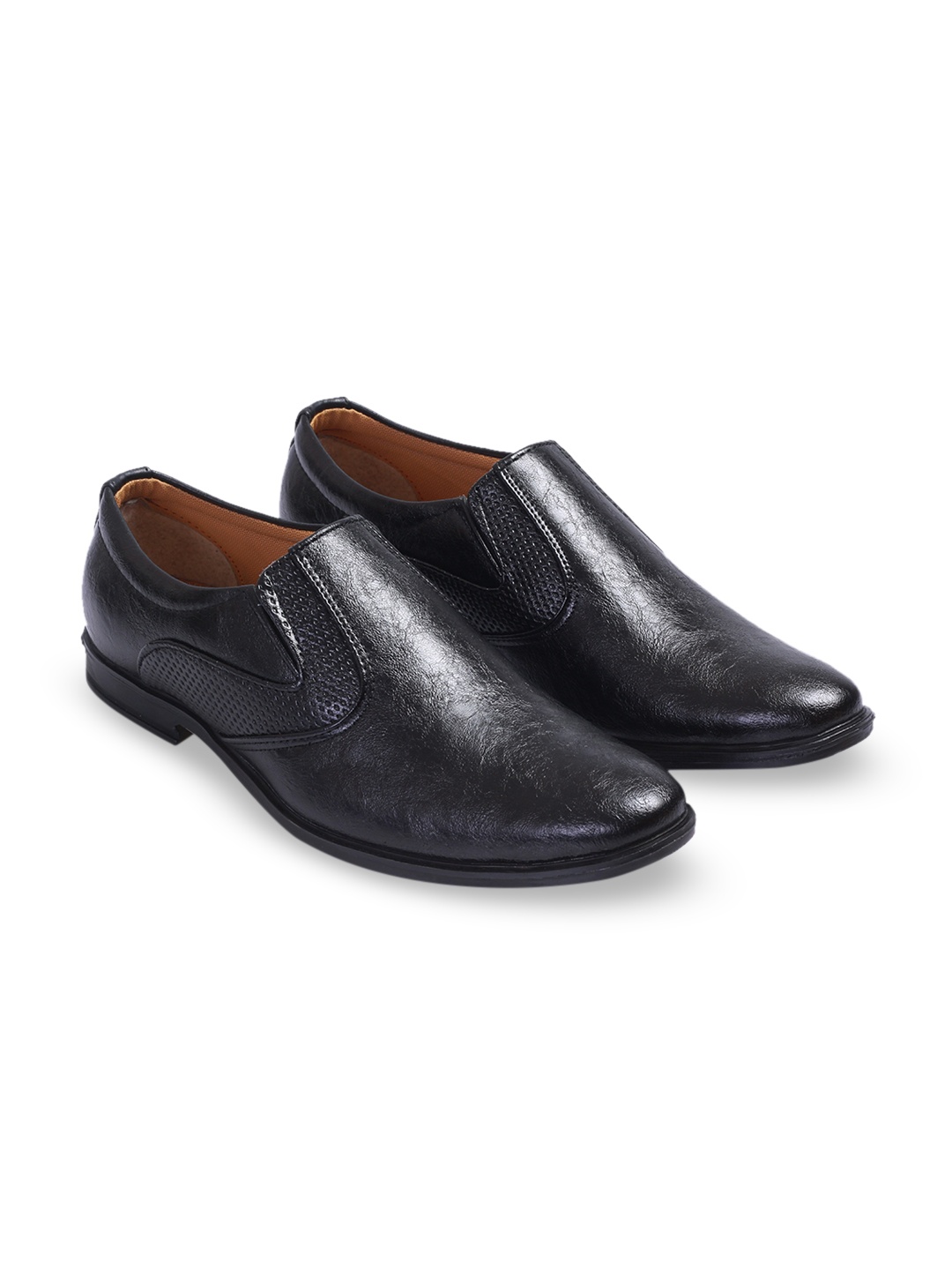 

BUCIK Men Comfort-Fit Formal Slip-On Shoes, Black