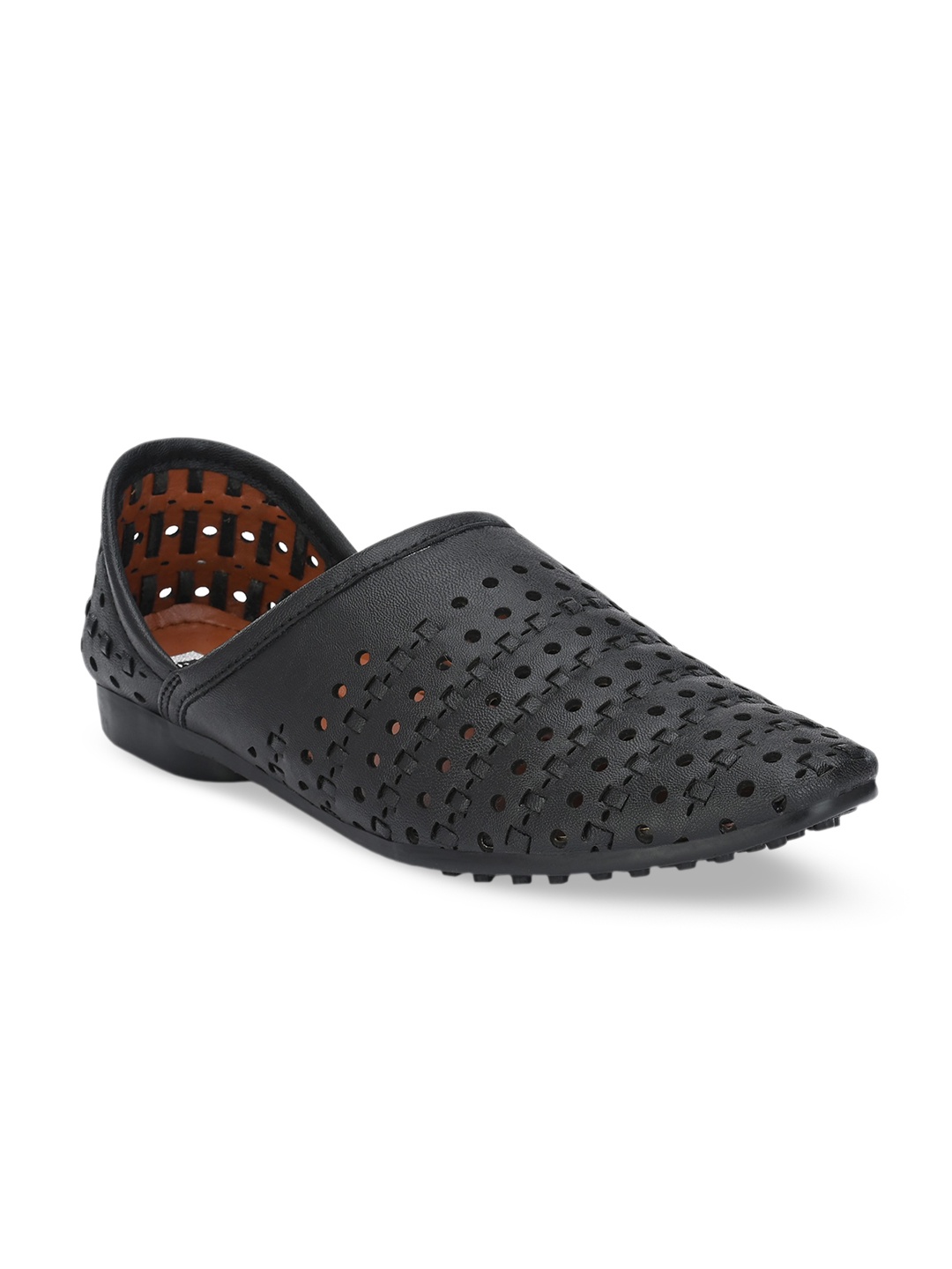 

BUCIK Men Perforated Lightweight Slip-On Shoes, Black