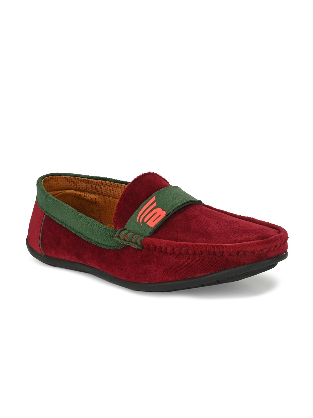 

BUCIK Men Square Toe Lightweight Comfort Insole Loafers, Maroon