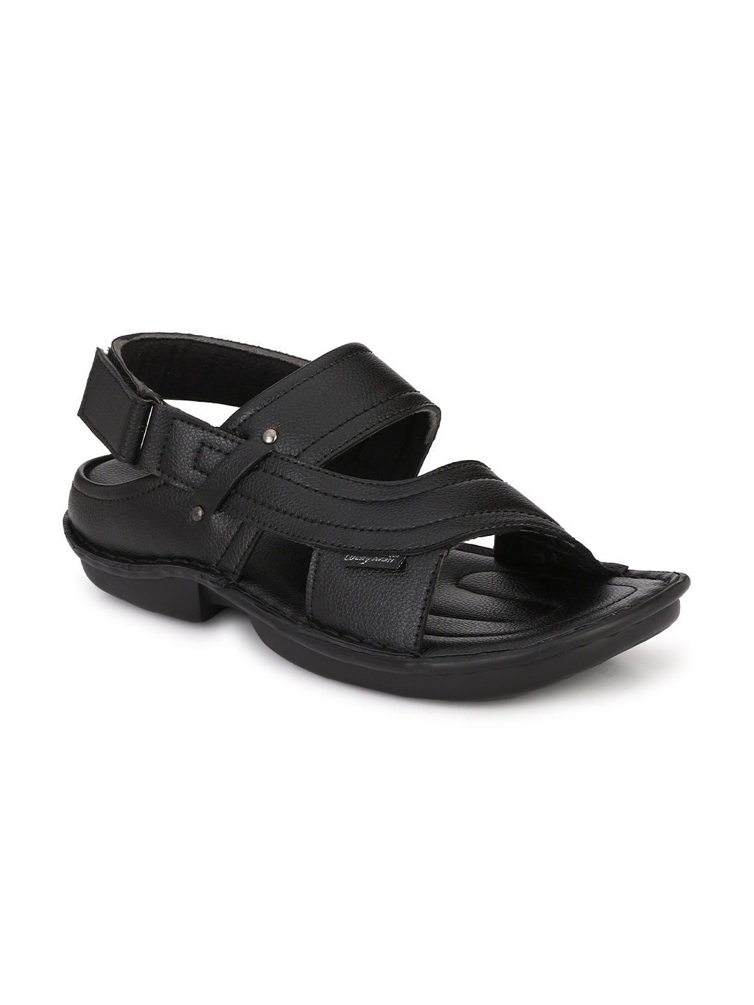 

BUCIK Men Textured Comfort Sandals, Black