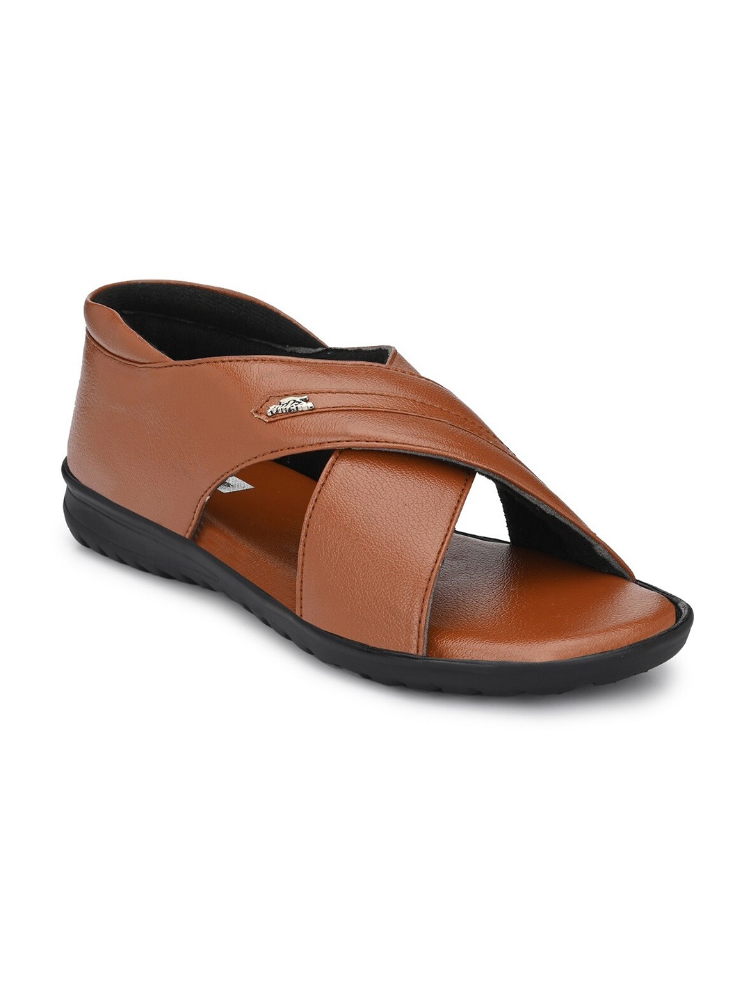 

BUCIK Men Textured Comfort Sandals, Tan