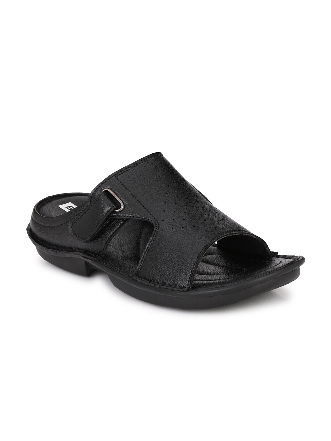 

BUCIK Men Textured Comfort Sandals, Black