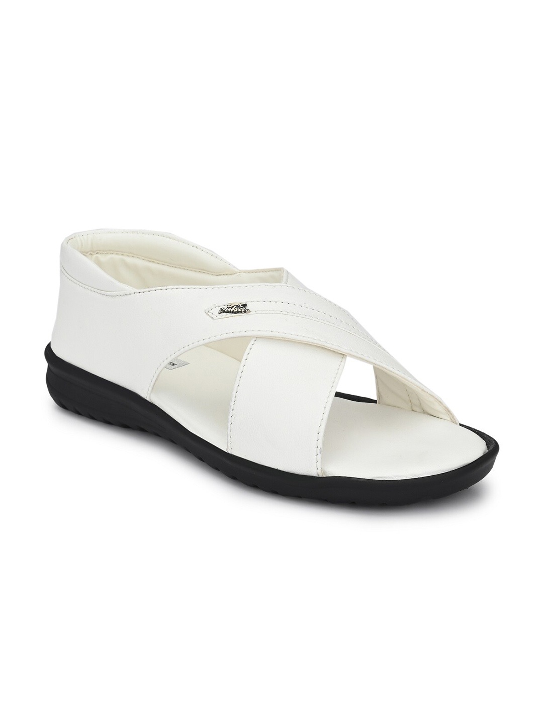 

BUCIK Men Textured Comfort Sandals, White