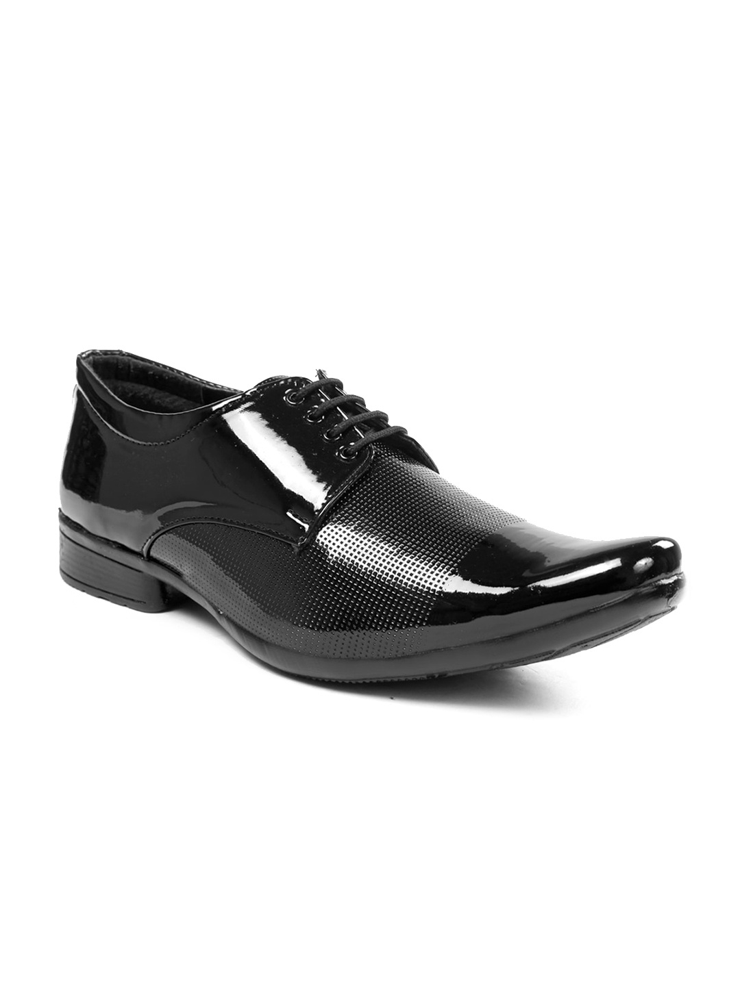 

BUCIK Men Textured Lace-Up Formal Derbys, Black