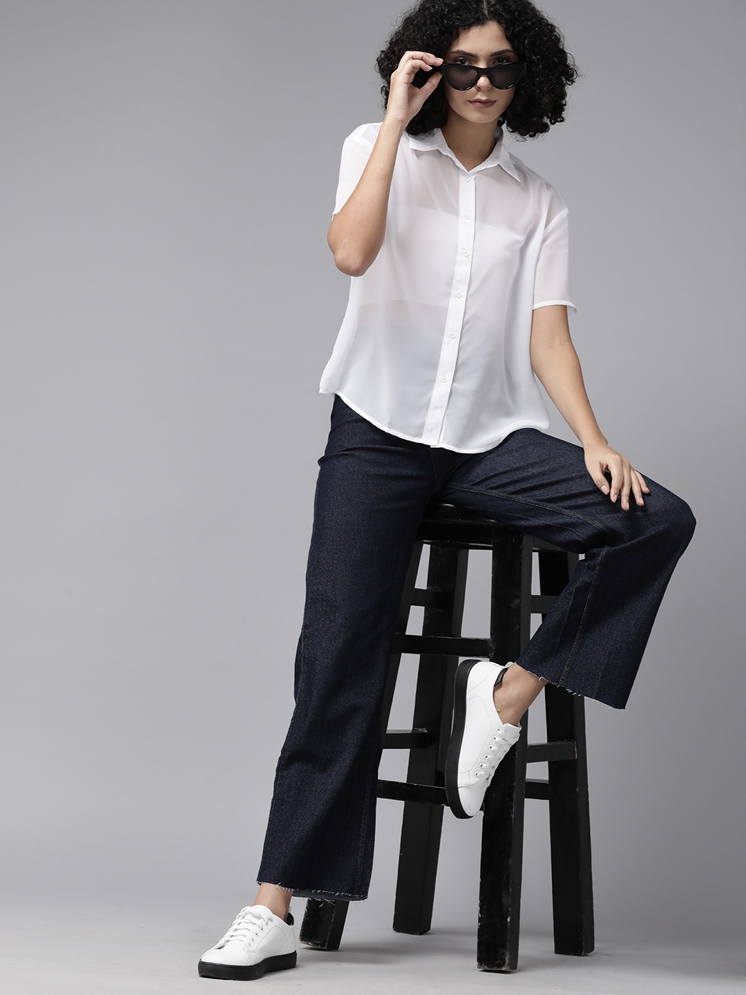 

The Roadster Lifestyle Co. Sheer Casual Shirt, White